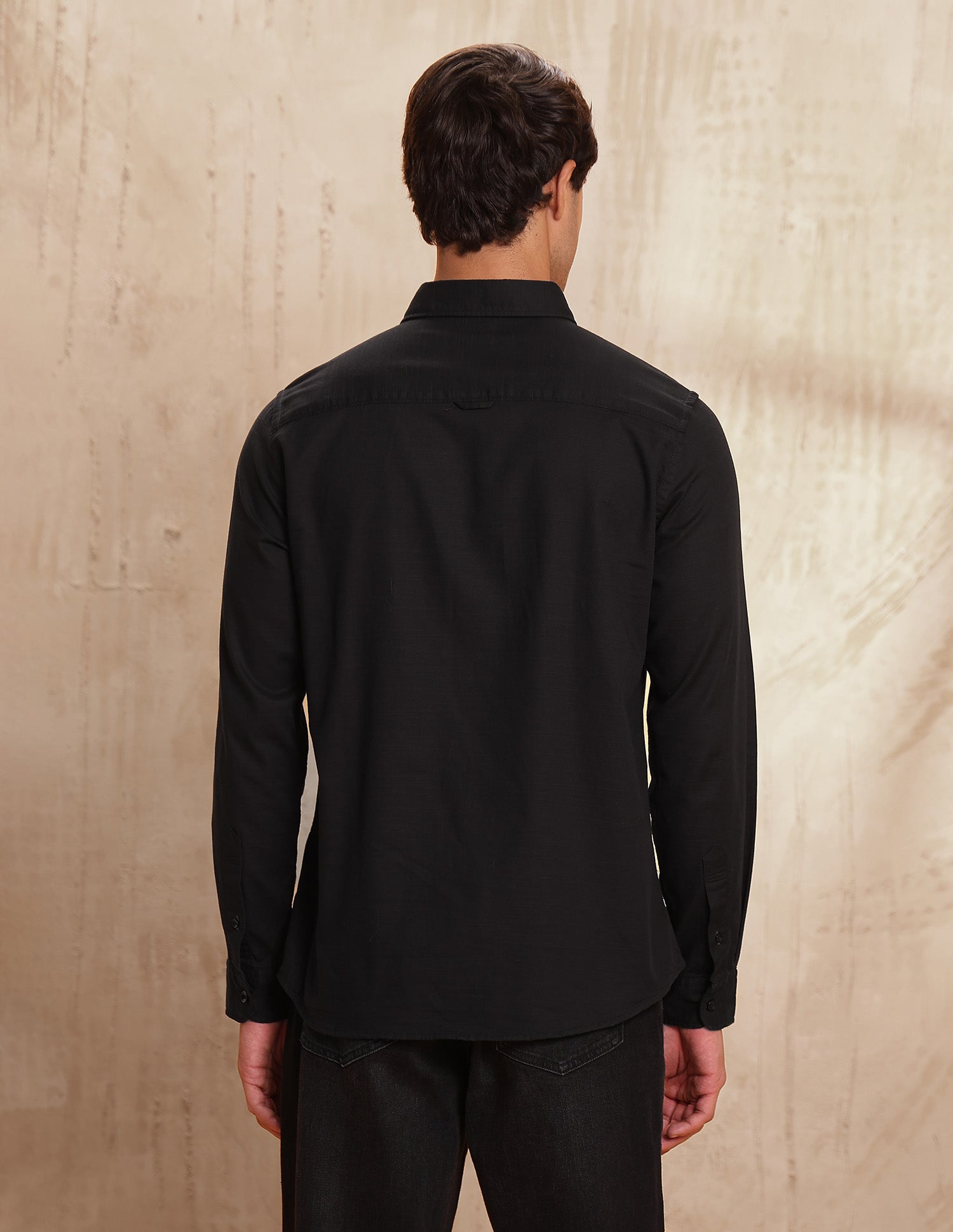 Slim Fit Pure Cotton Shirt Black - U.S. POLO ASSN. | Large