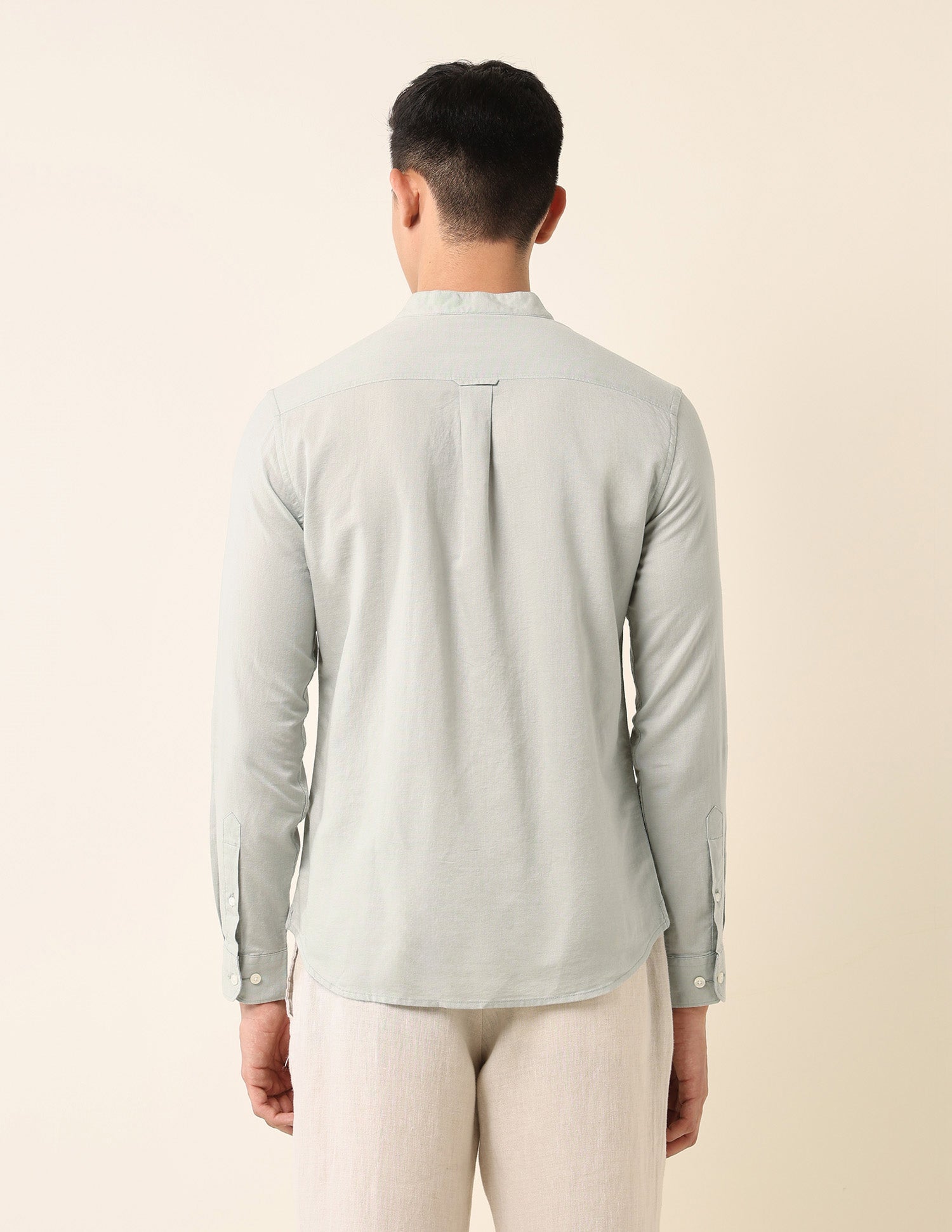Tailored Fit Mandarin Shirt Light Green - U.S. Polo Assn. India | Large