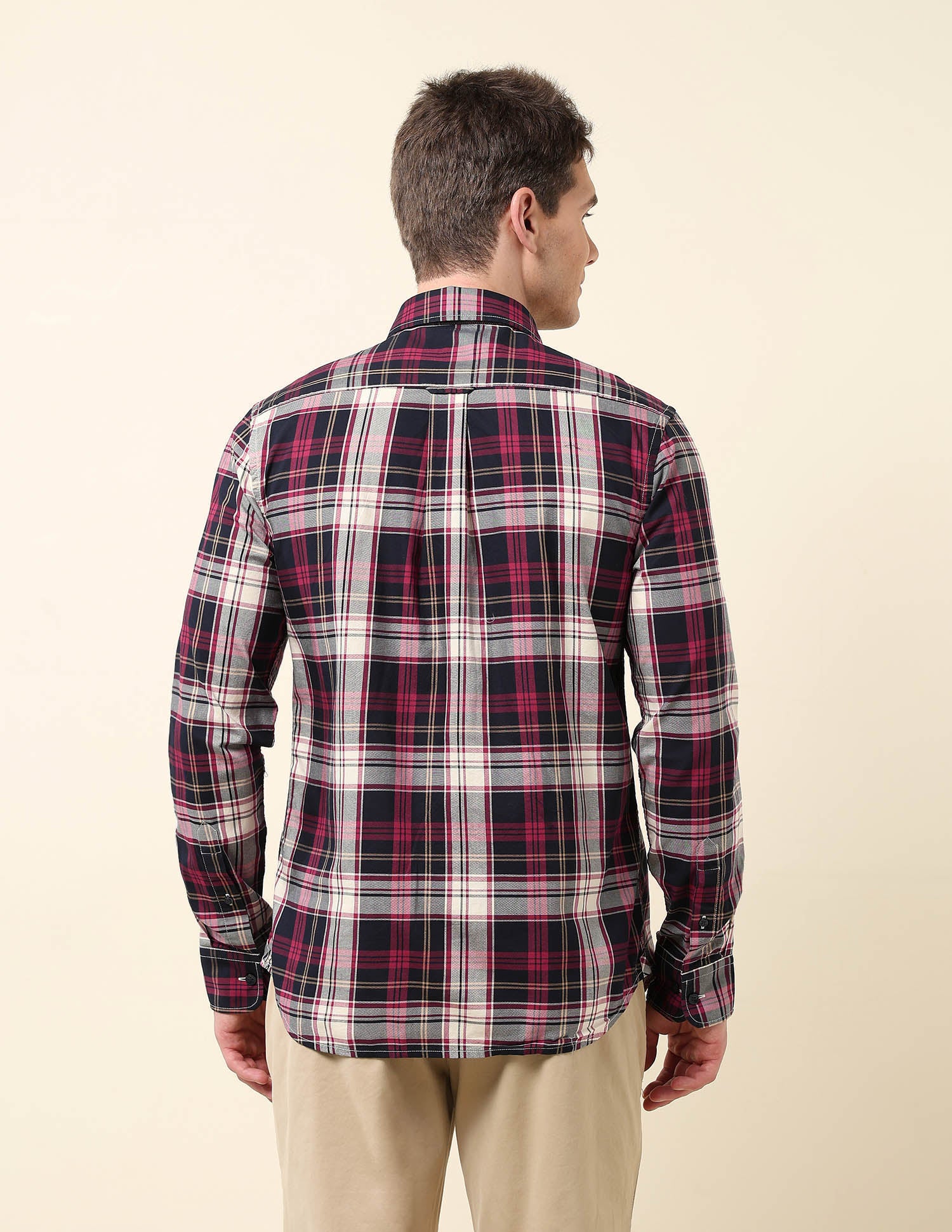 Plaid Checked Oxford Shirt Maroon - U.S. Polo Assn. India | Large