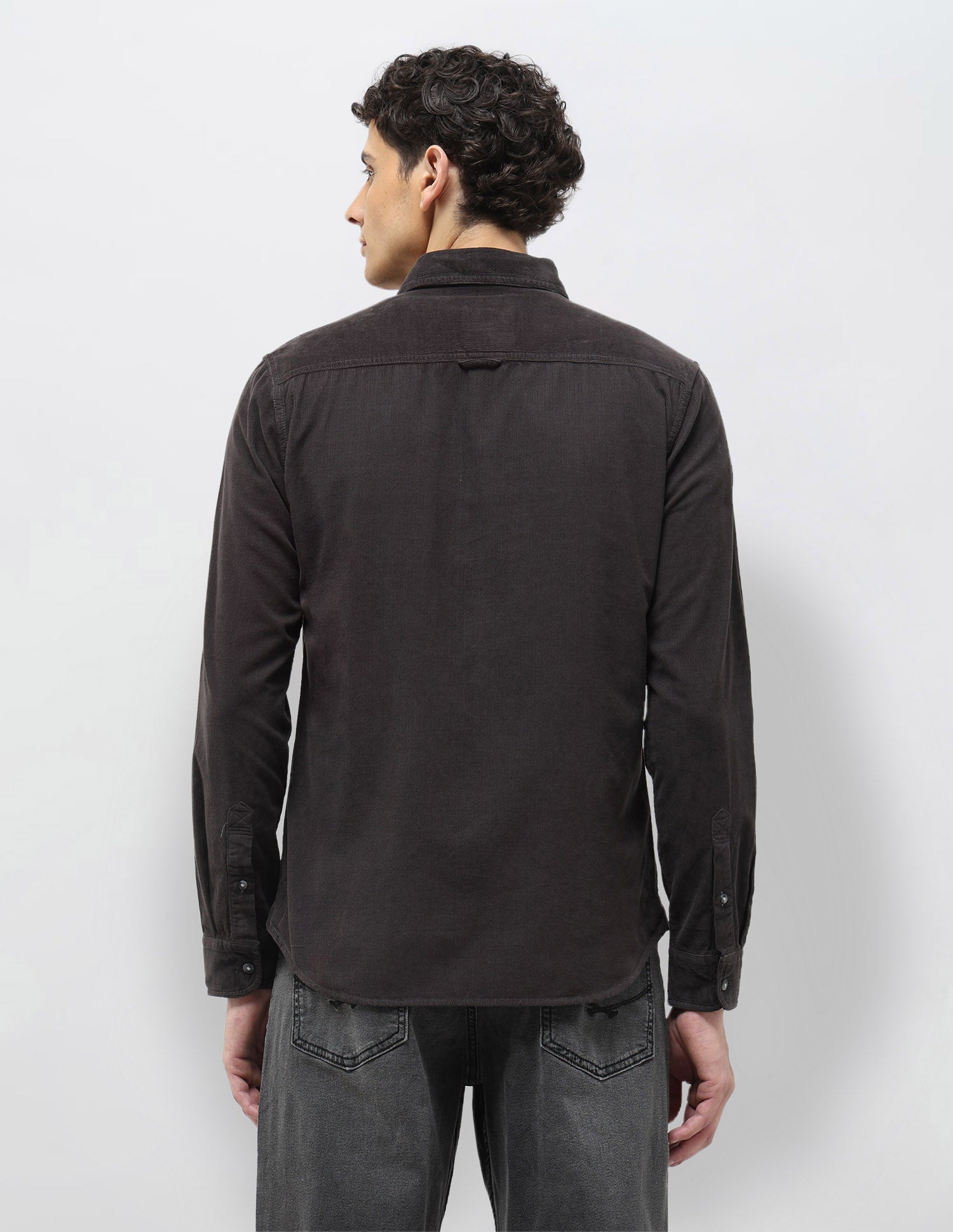 Pure Cotton Corduroy Shirt Dark Grey - U.S. Polo Assn. India | Large