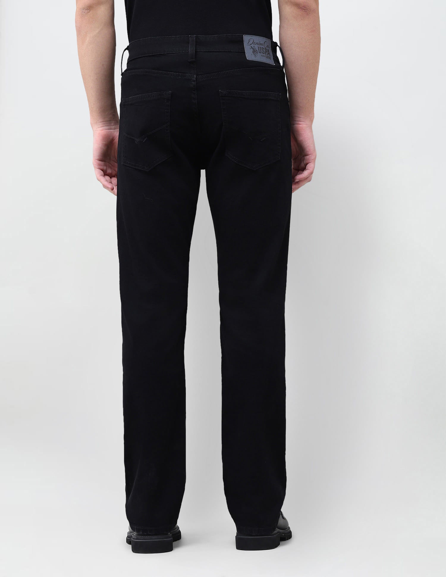 Solid Slim Straight Fit Jeans Black - U.S. Polo Assn. India | Large
