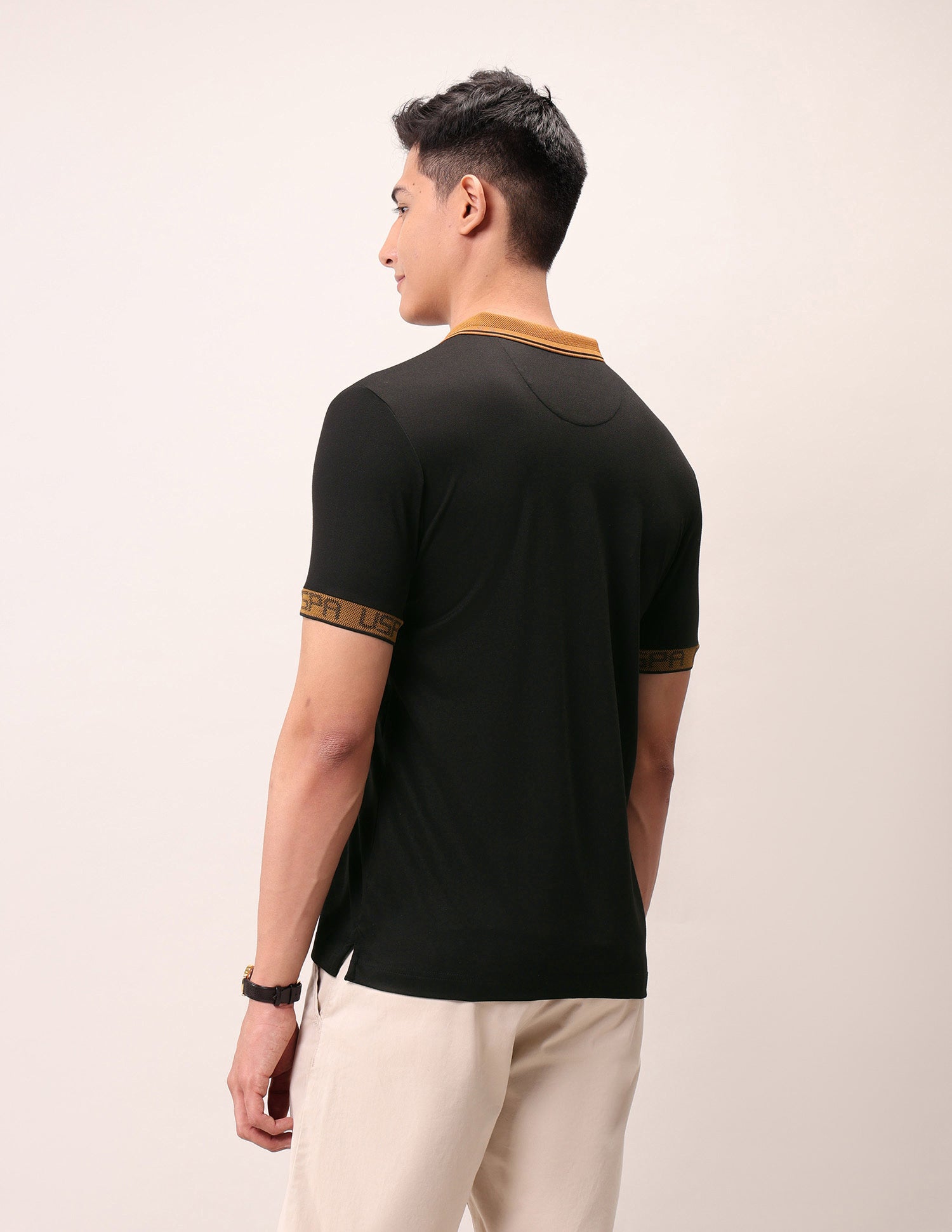 Muscle Fit Outdoor Polo Shirt Black - U.S. Polo Assn. India | Large