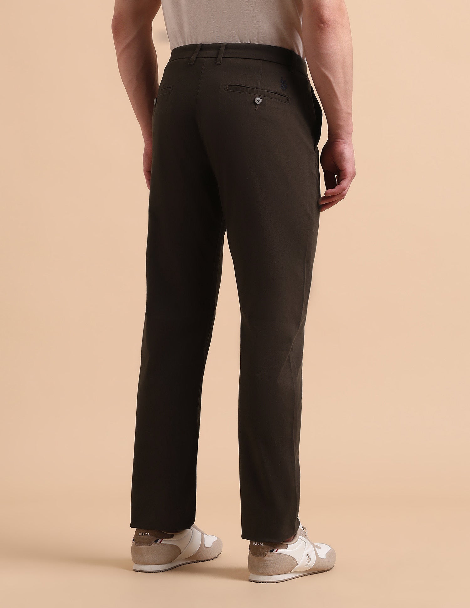 Satin Slim Fit Trousers Brown - U.S. POLO ASSN. | Large