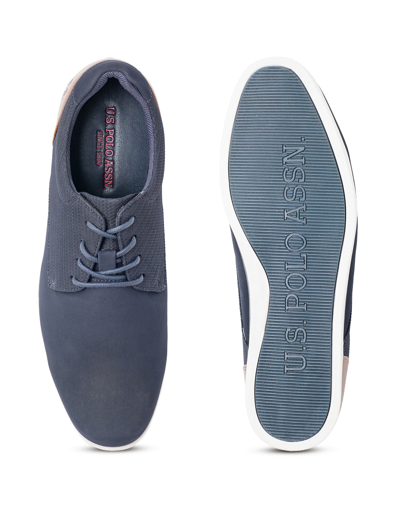 Men Lucius 3.0 Navy Work Casuals Lace Up Shoes Navy - U.S. POLO ASSN. | Large