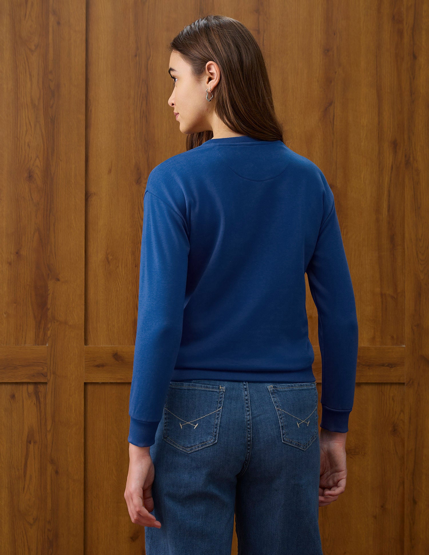 Brand Appliqued Regular Fit Sweater Blue - U.S. POLO ASSN. | Large