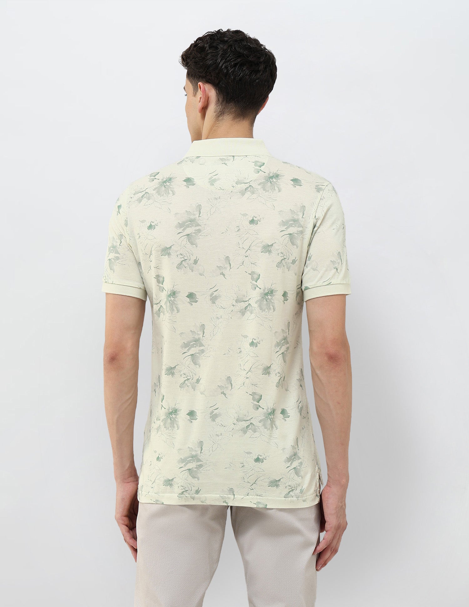 Floral Printed Slim Fit Polo Shirt Light Green - U.S. POLO ASSN. | Large