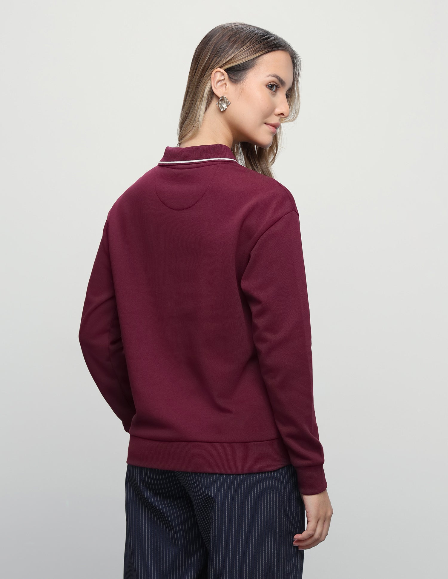 Solid Regular Fit Sweatshirt Maroon - U.S. Polo Assn. India | Large