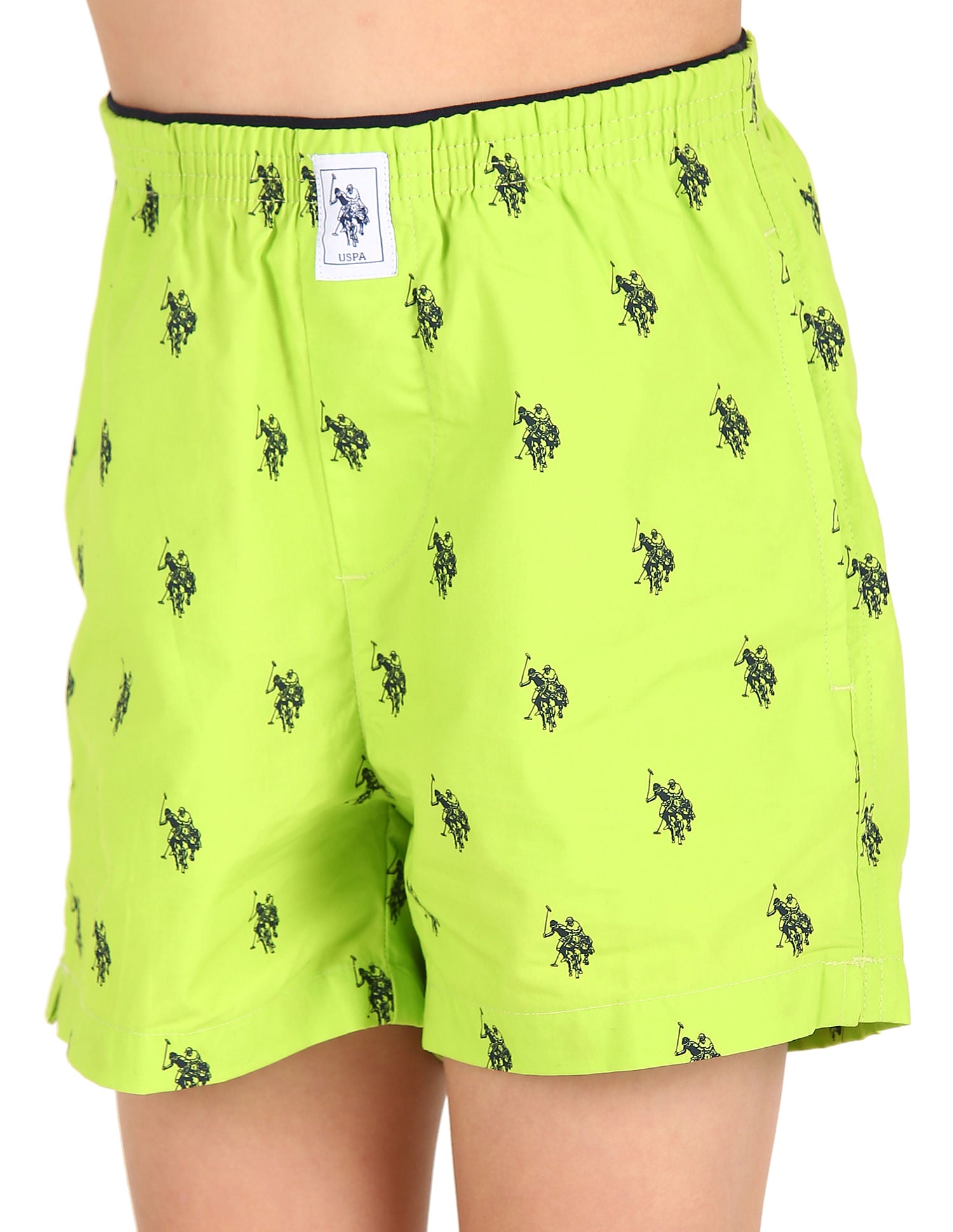 Pure Cotton Printed IKXA Boxers - Pack Of 1 Lime Green - U.S. POLO ASSN. | Large