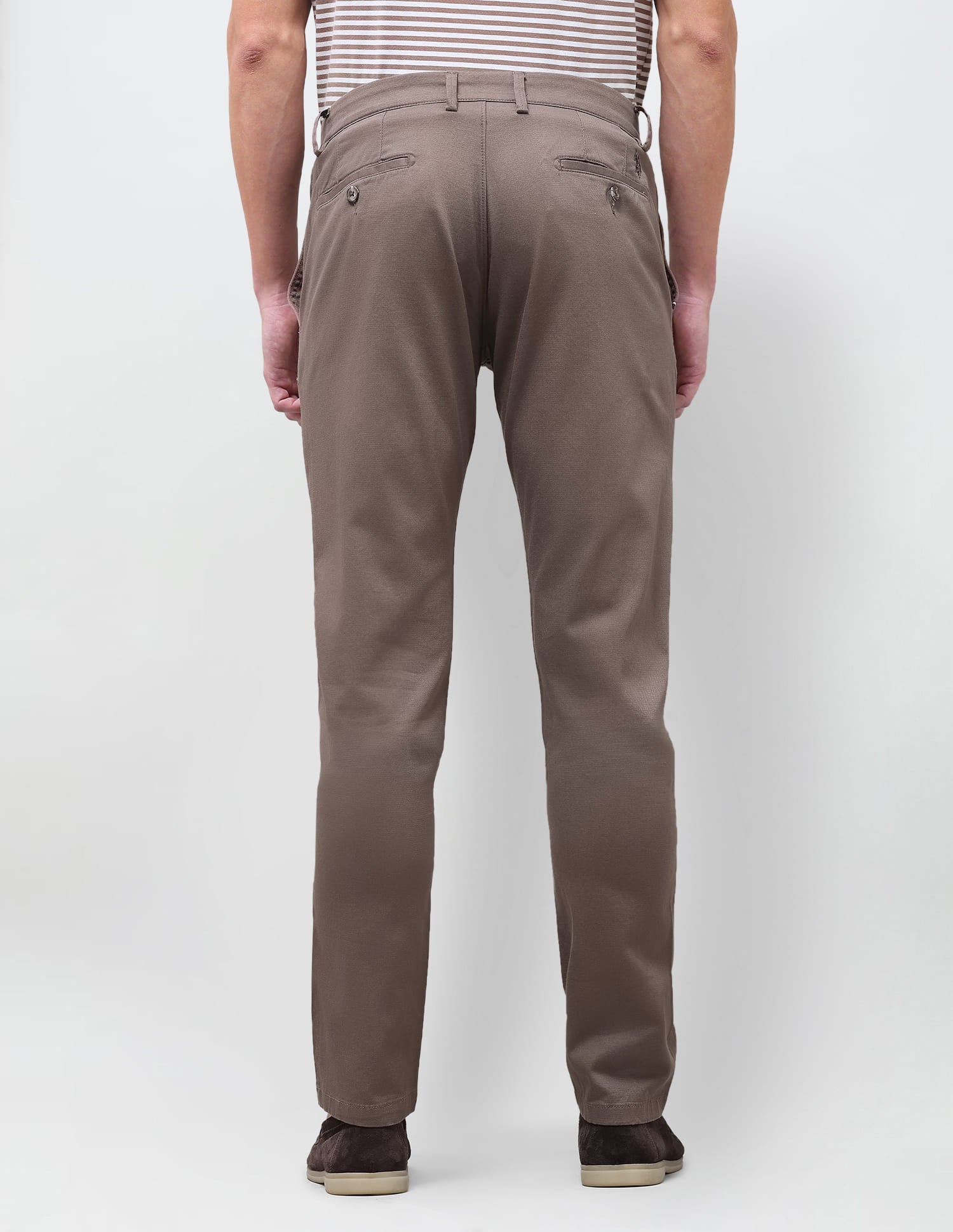 Textured Regular Fit Trouser Brown - U.S. Polo Assn. India | Large