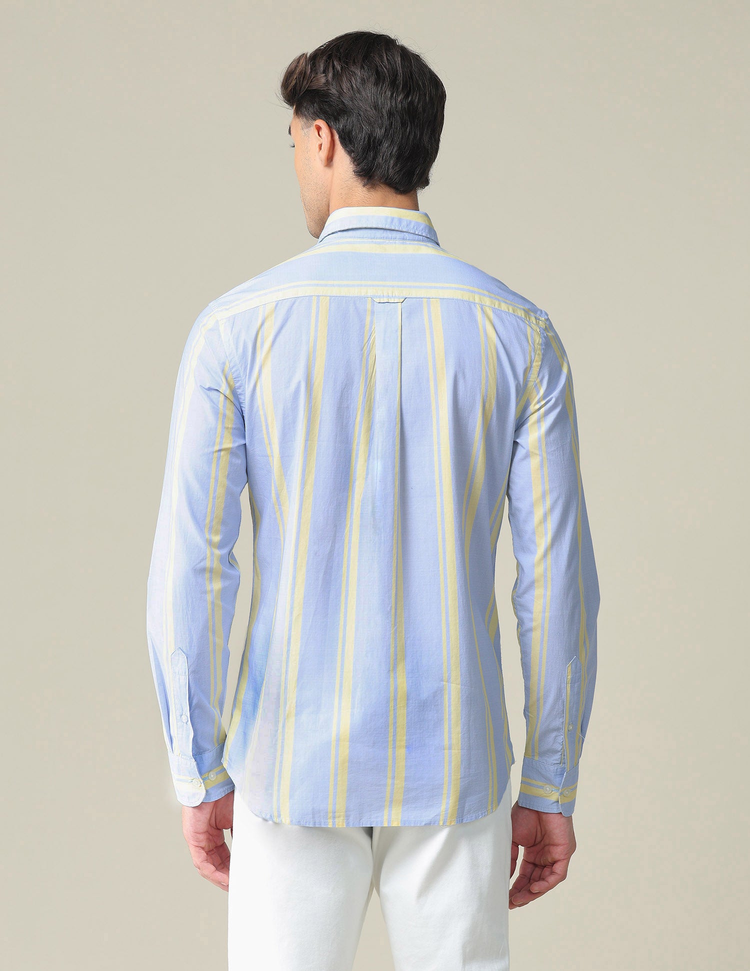 Vertical Stripe Cotton Shirt Blue - U.S. POLO ASSN. | Large