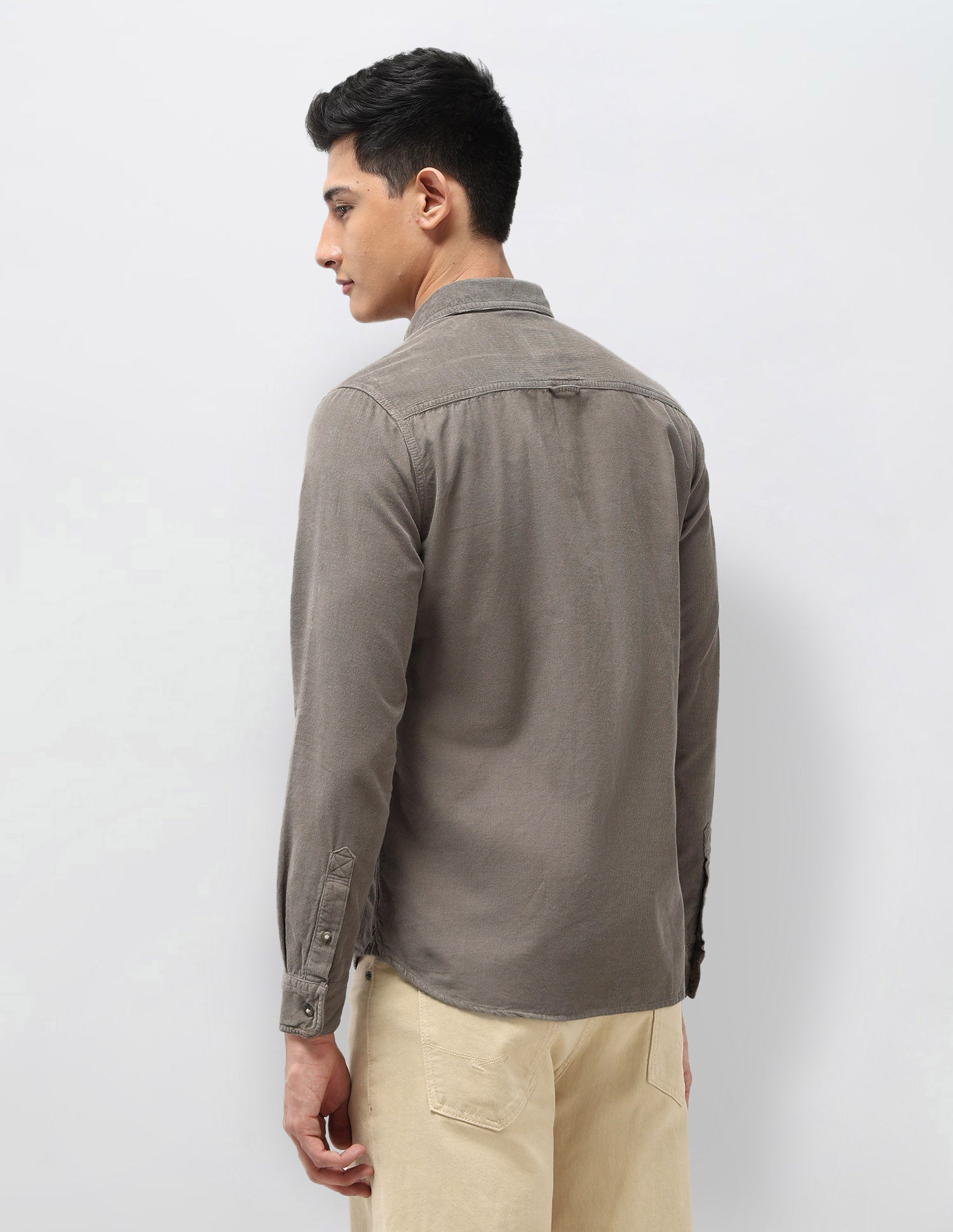 Pure Cotton Corduroy Shirt Stone - U.S. POLO ASSN. | Large