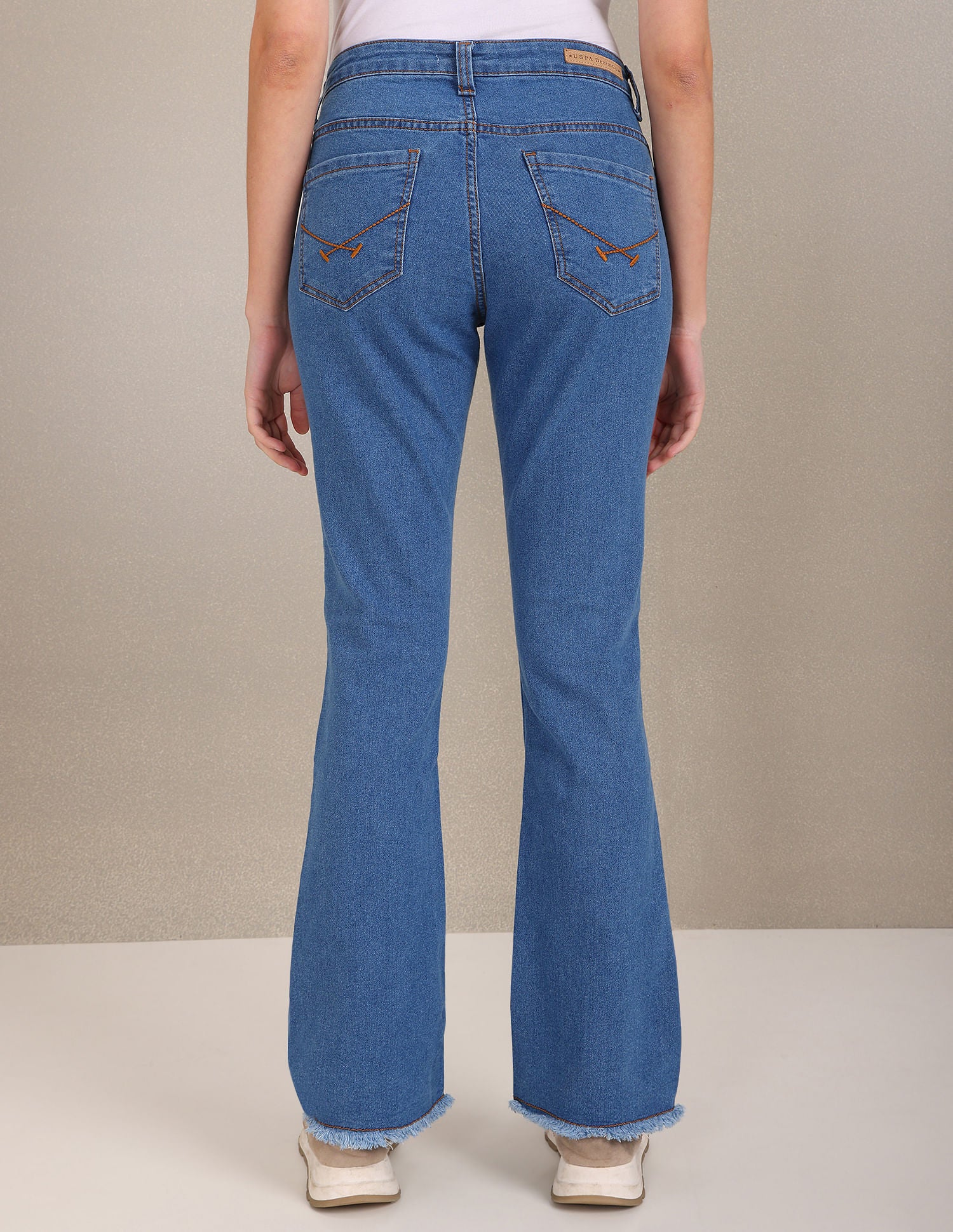 Mid Rise Skinny Flared Fit Jeans Blue - U.S. Polo Assn. India | Large