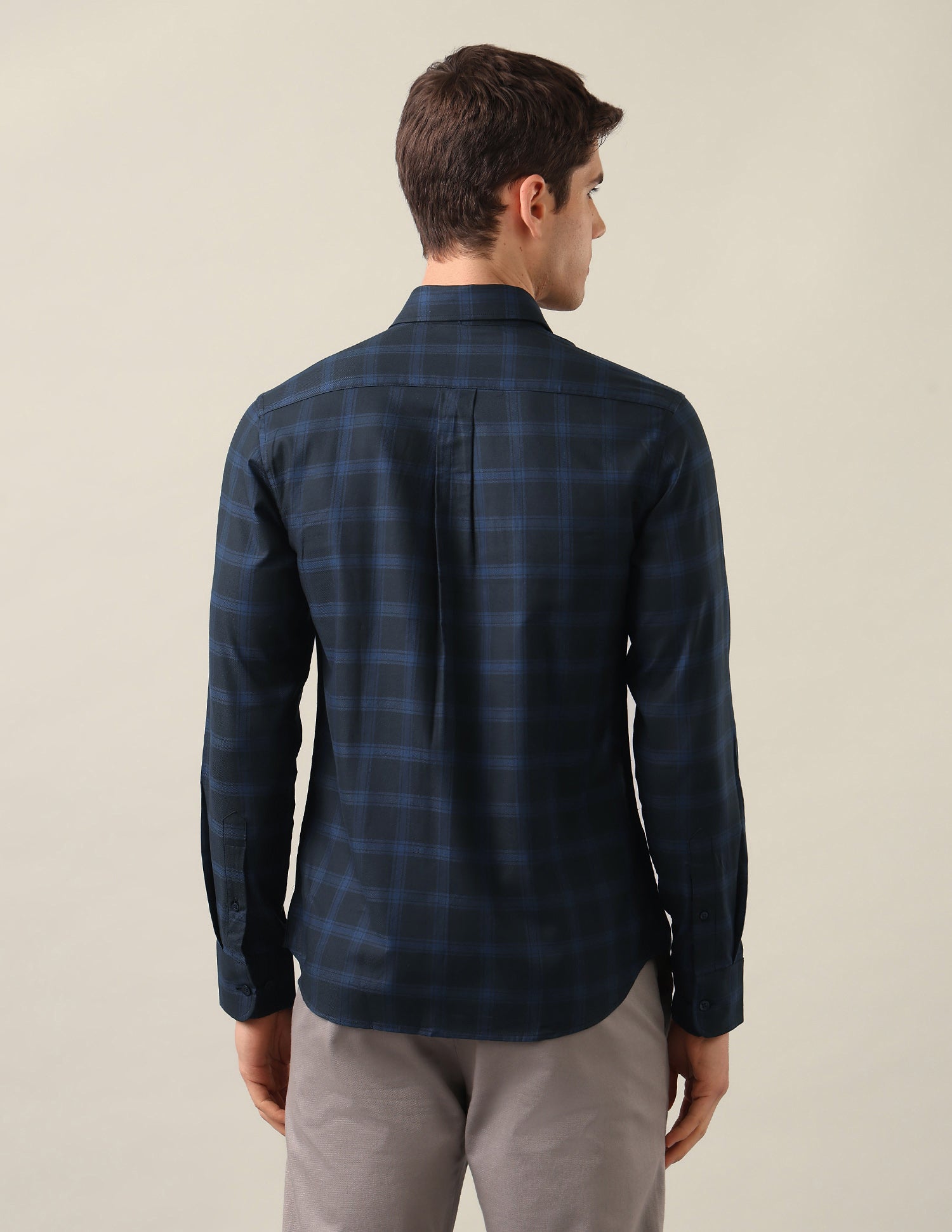Tailored Fit Grid Tattersall Checked Shirt Navy - U.S. Polo Assn. India | Large