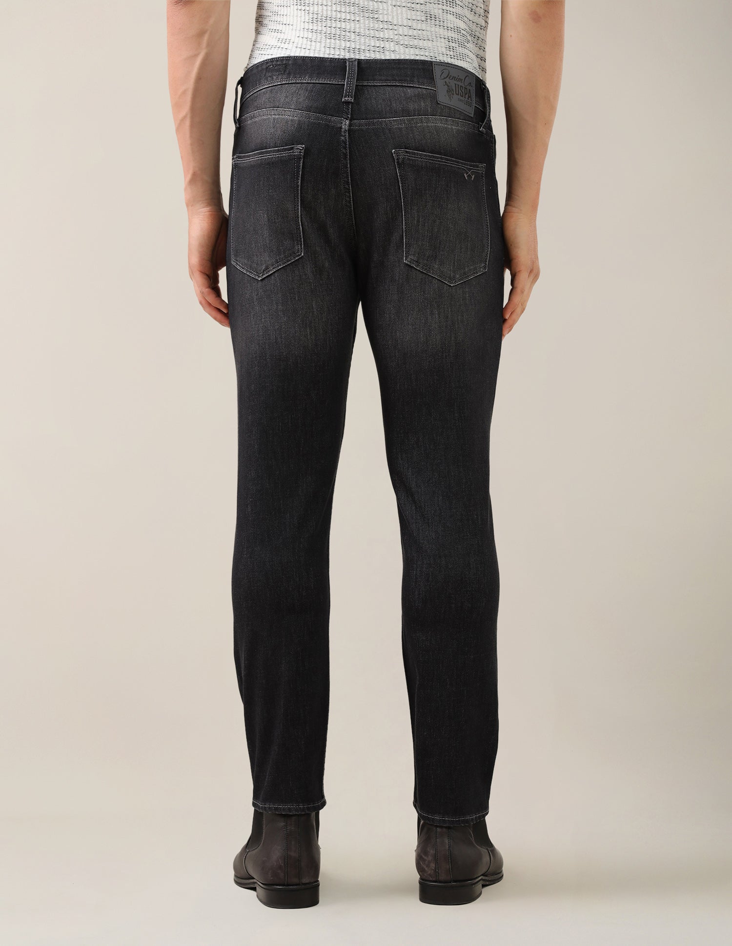 Cole Comfort Cropped Fit Black Jeans Black - U.S. Polo Assn. India | Large