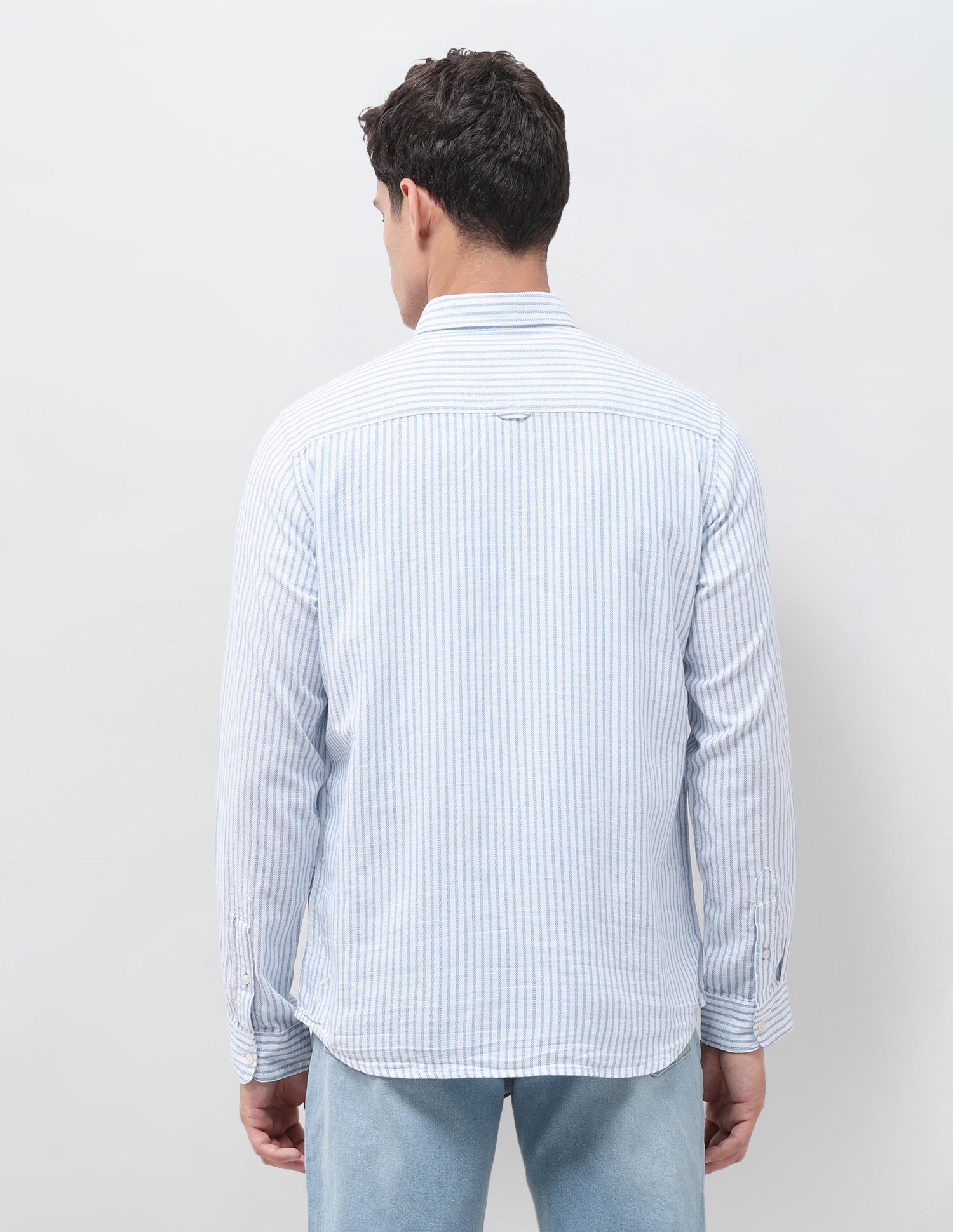 Vertical Striped Seersucker Shirt Blue - U.S. Polo Assn. India | Large