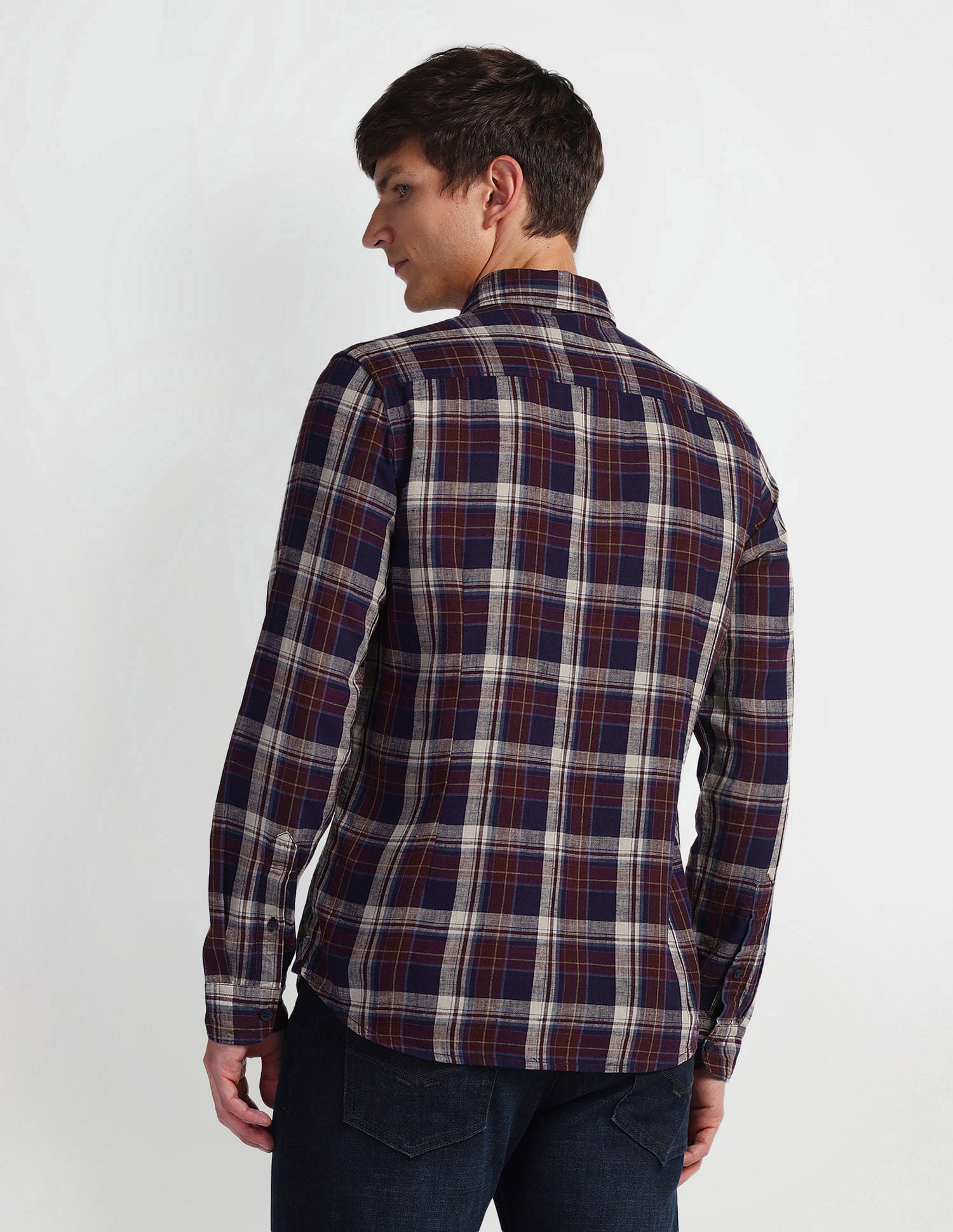 Tartan Check Slim Fit Shirt NAVY BLUE - U.S. Polo Assn. India | Large