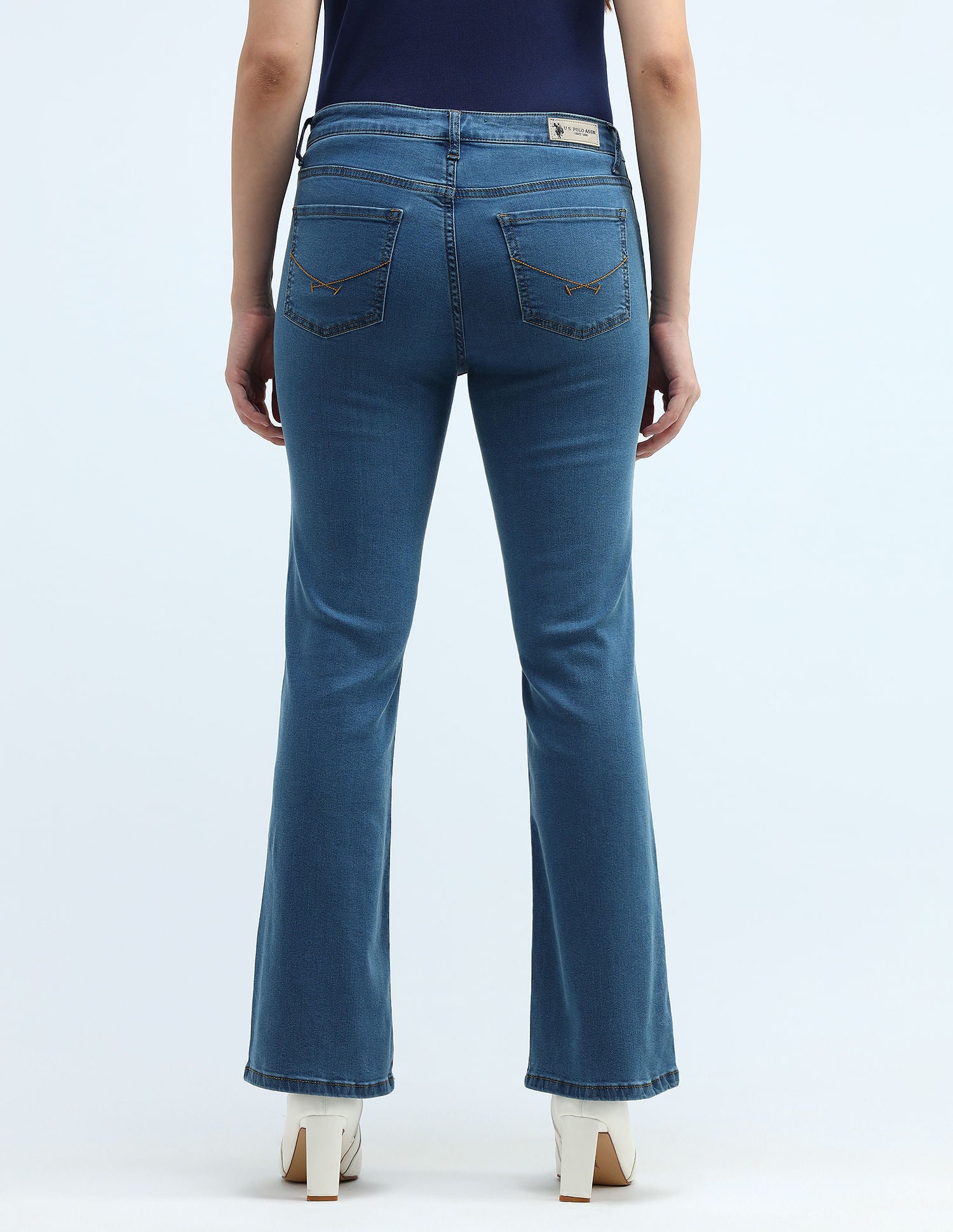 Mid Rise Boot Cut Jeans Blue - U.S. Polo Assn. India | Large