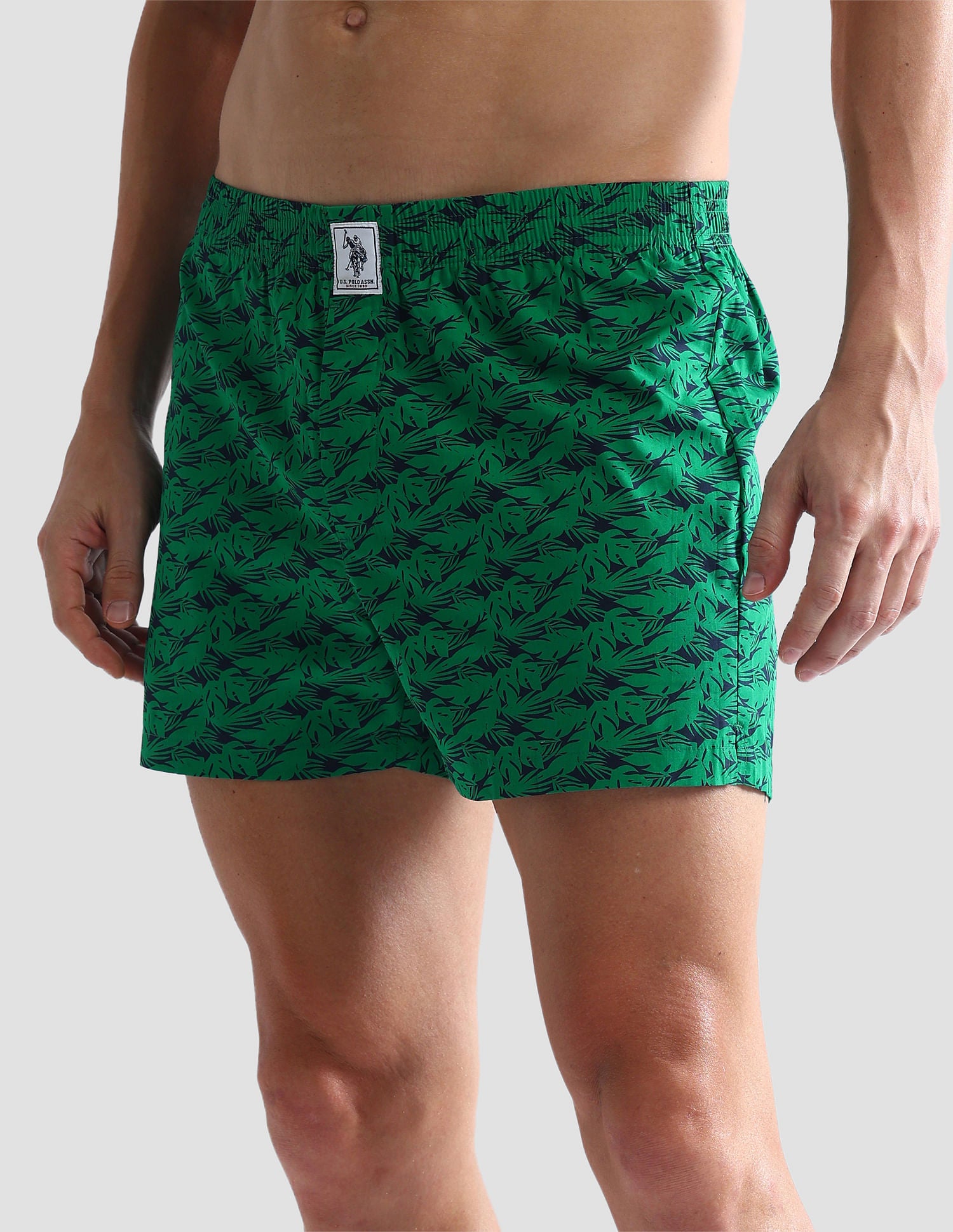 Mid Rise Soft Cotton OEX02 Boxers - Pack Of 2 Green and Navy - U.S. POLO ASSN. | Large