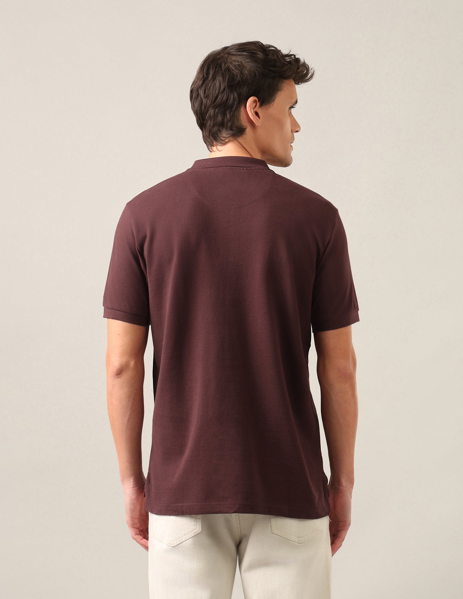 Brand Embossed Slim Fit Polo Shirt Maroon - U.S. Polo Assn. India | Large