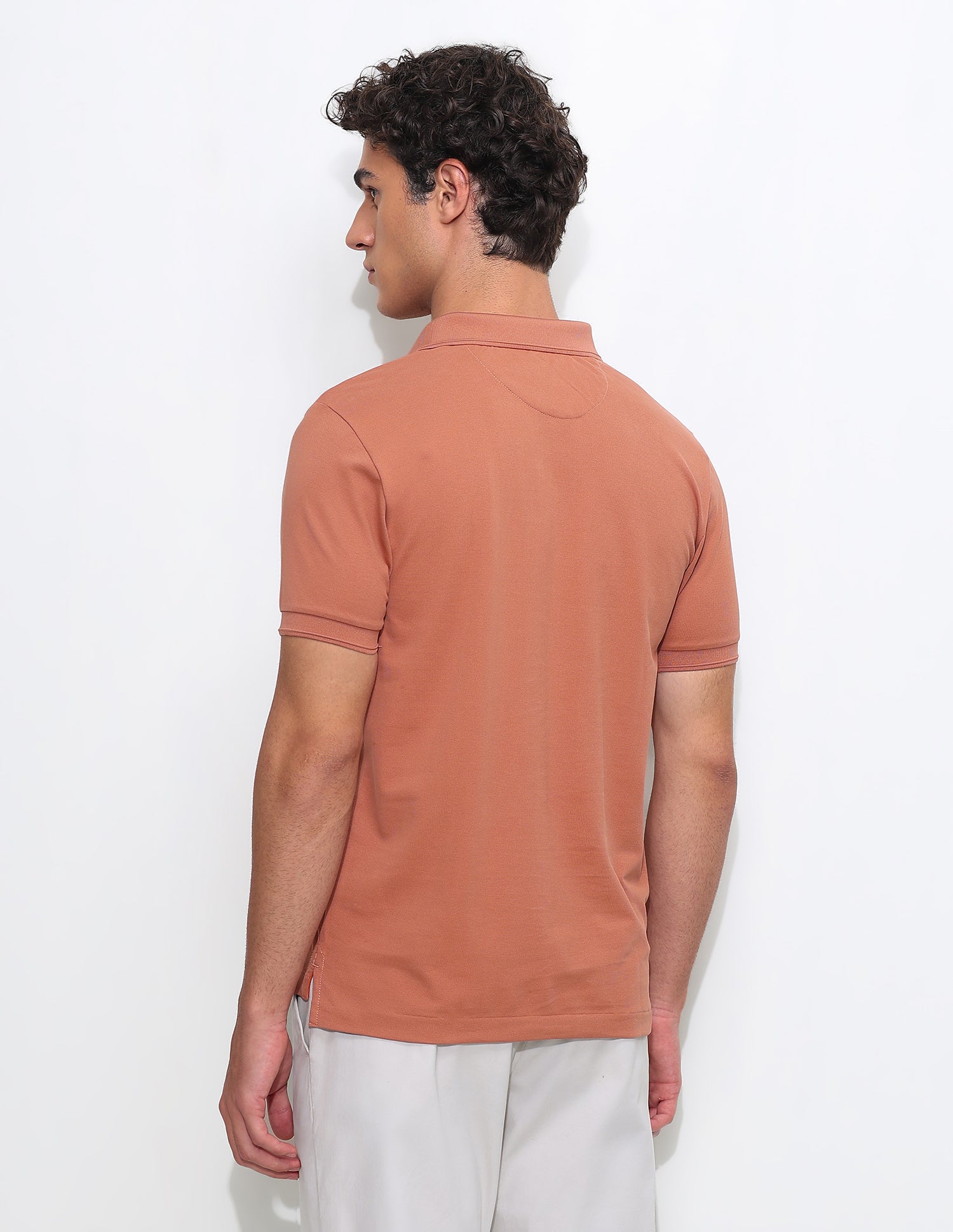 Solid Slim Fit Polo Shirt Orange - U.S. Polo Assn. India | Large