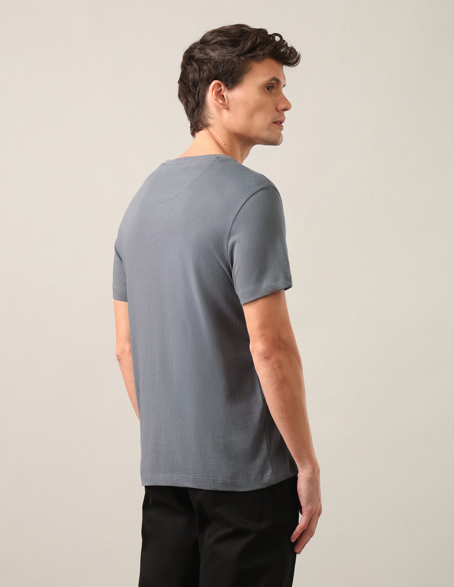 Brand Embossed Regular Fit T-Shirt Dark Grey - U.S. Polo Assn. India | Large
