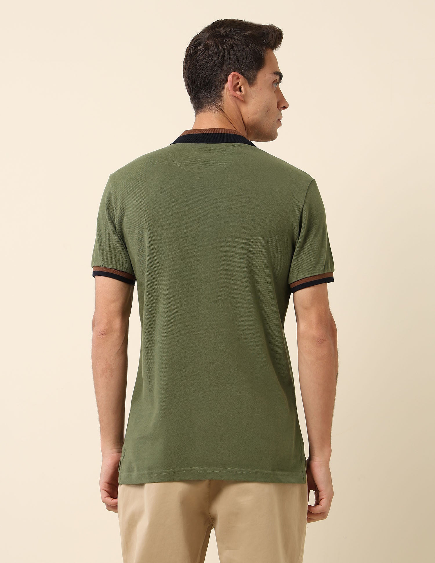 Solid Slim Fit Polo Shirt Olive - U.S. Polo Assn. India | Large