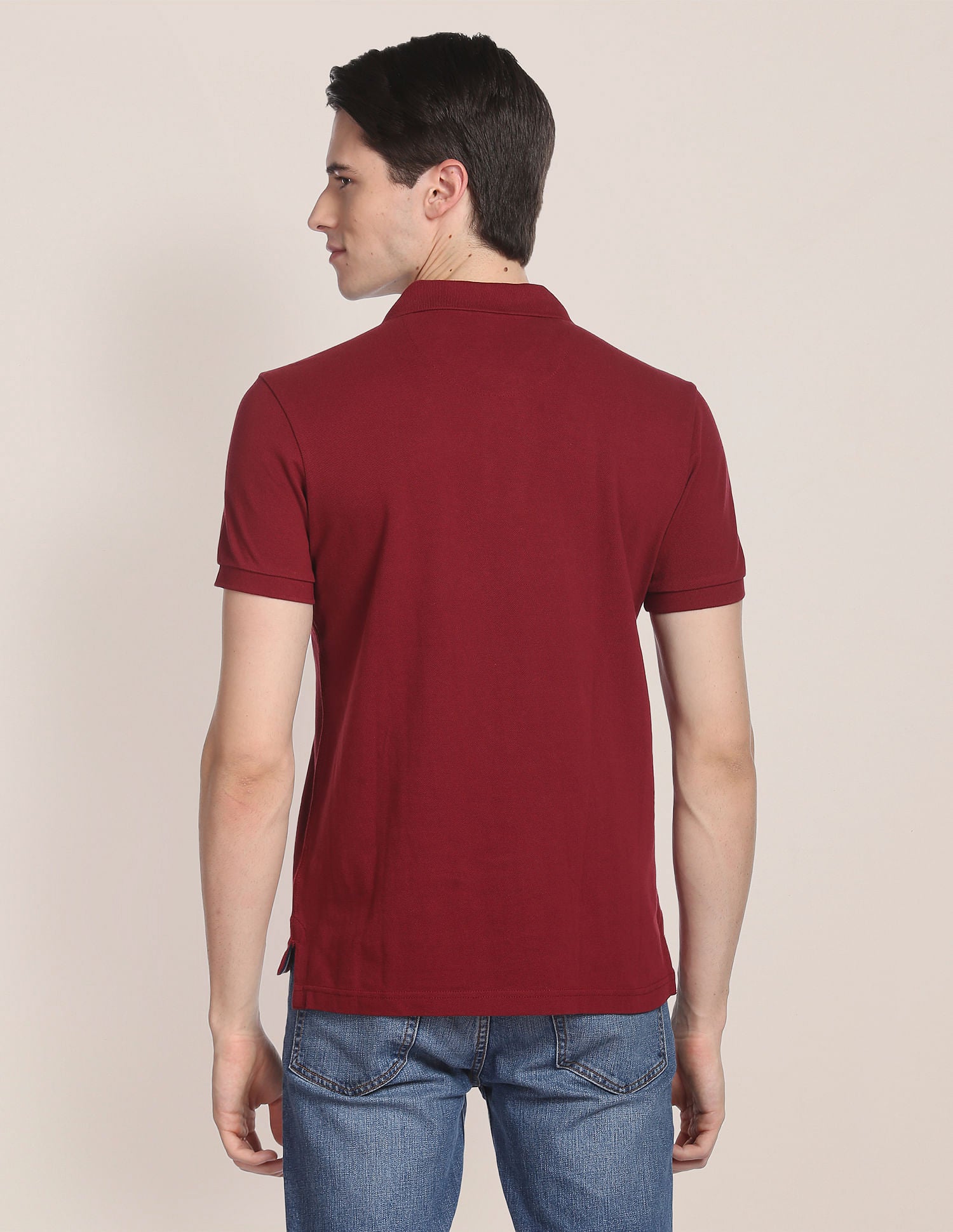Cotton Solid Polo Shirt Maroon - U.S. Polo Assn. India | Large