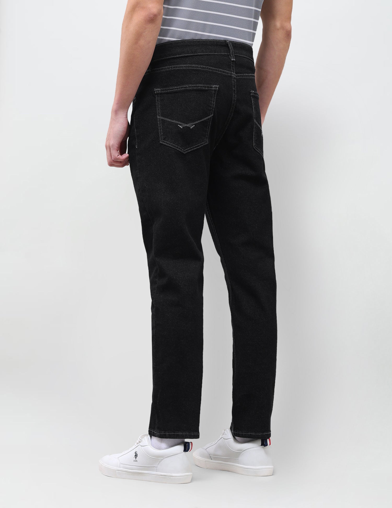 Cole Comfort Cropped Fit Black Jeans Black - U.S. Polo Assn. India | Large