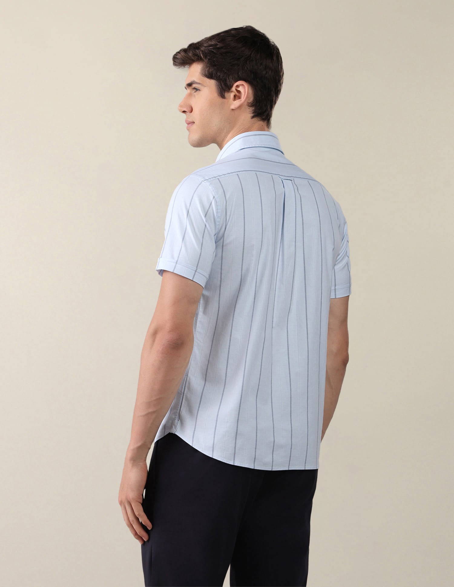 Oxford Vertical Striped Shirt Blue - U.S. Polo Assn. India | Large