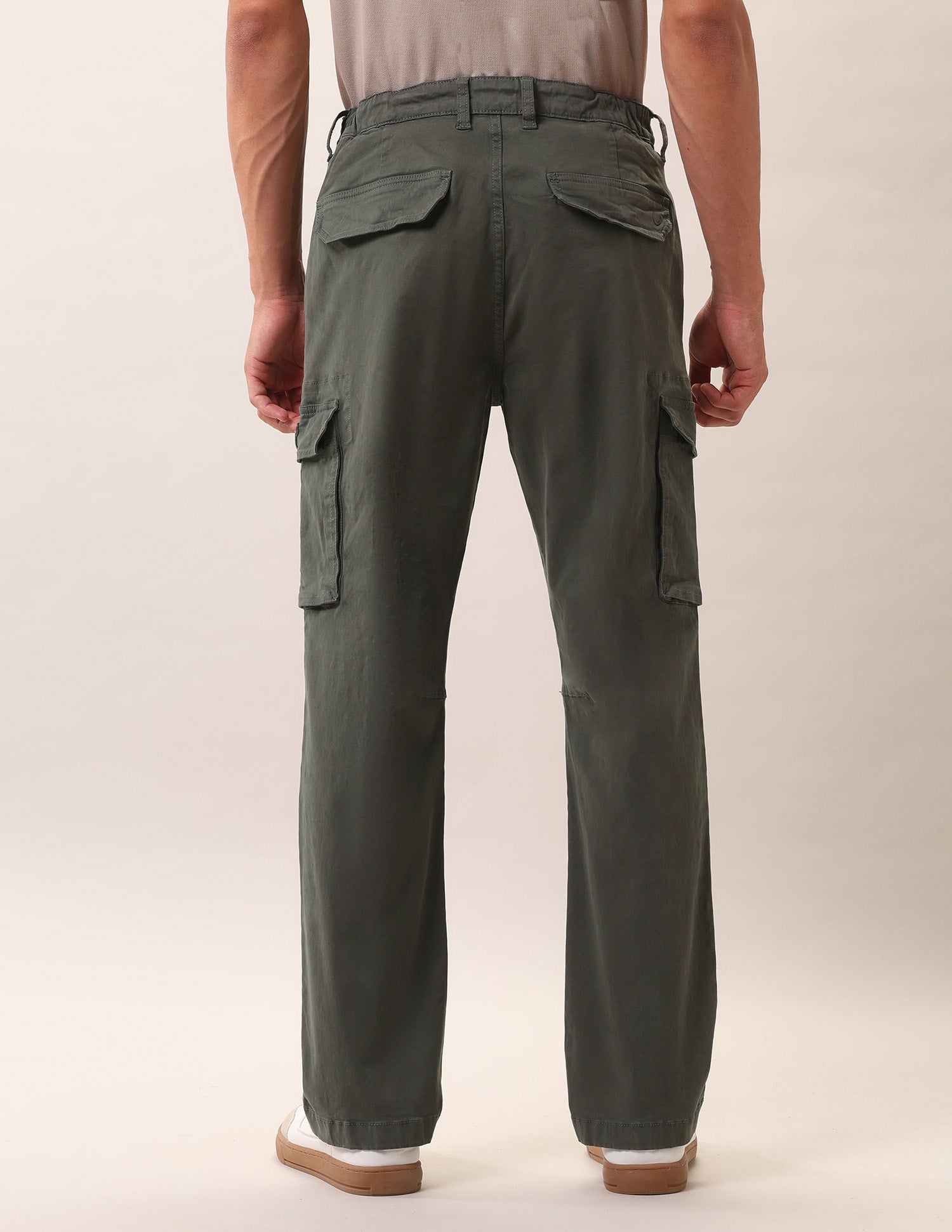Straight Fit Twill Trousers Olive - U.S. Polo Assn. India | Large