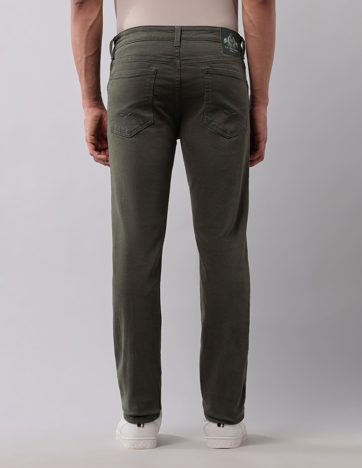 Regallo Skinny Fit Green Jeans Olive - U.S. Polo Assn. India | Large