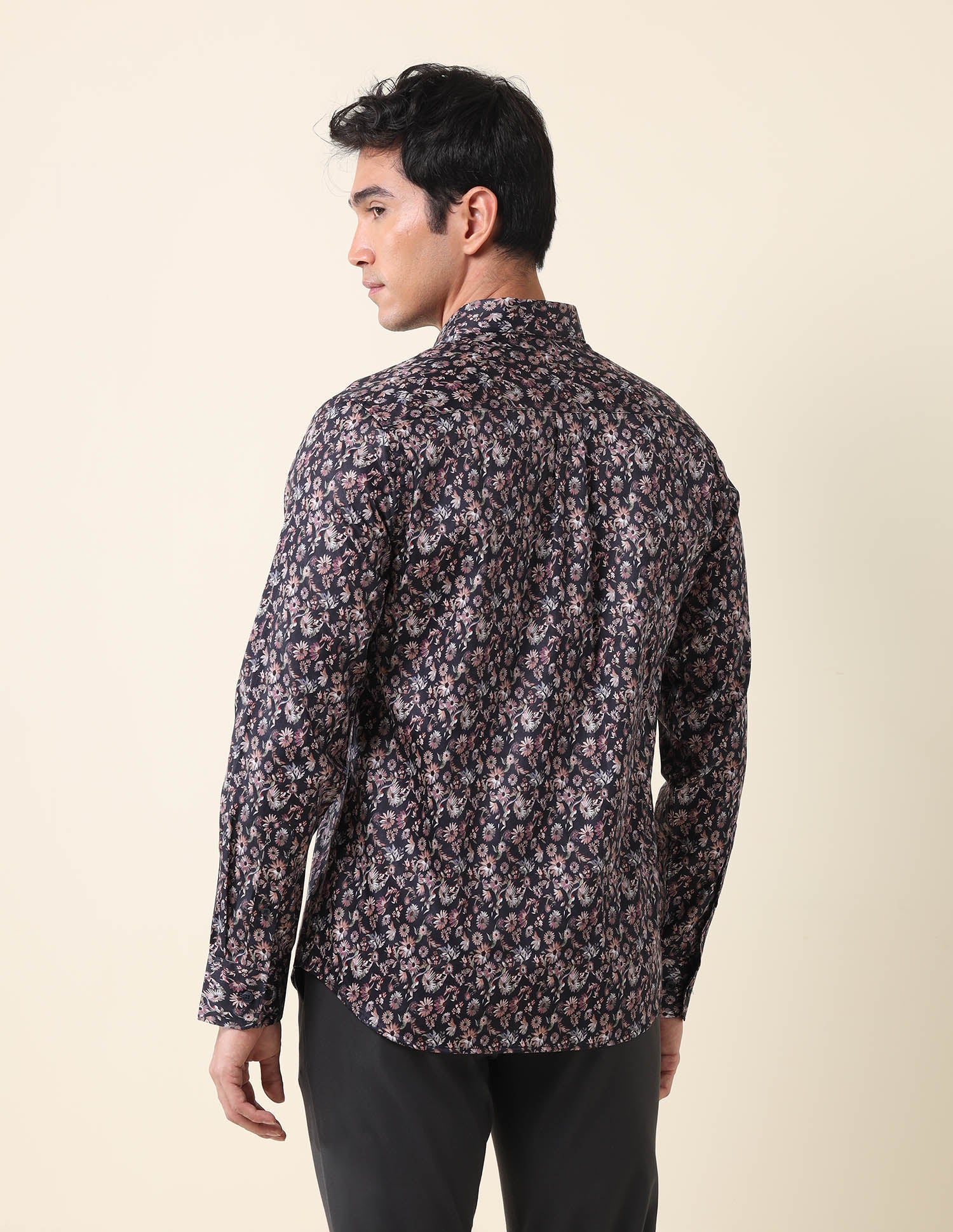 Floral Printed Tailored Fit Shirt Light Navy - U.S. Polo Assn. India | Large