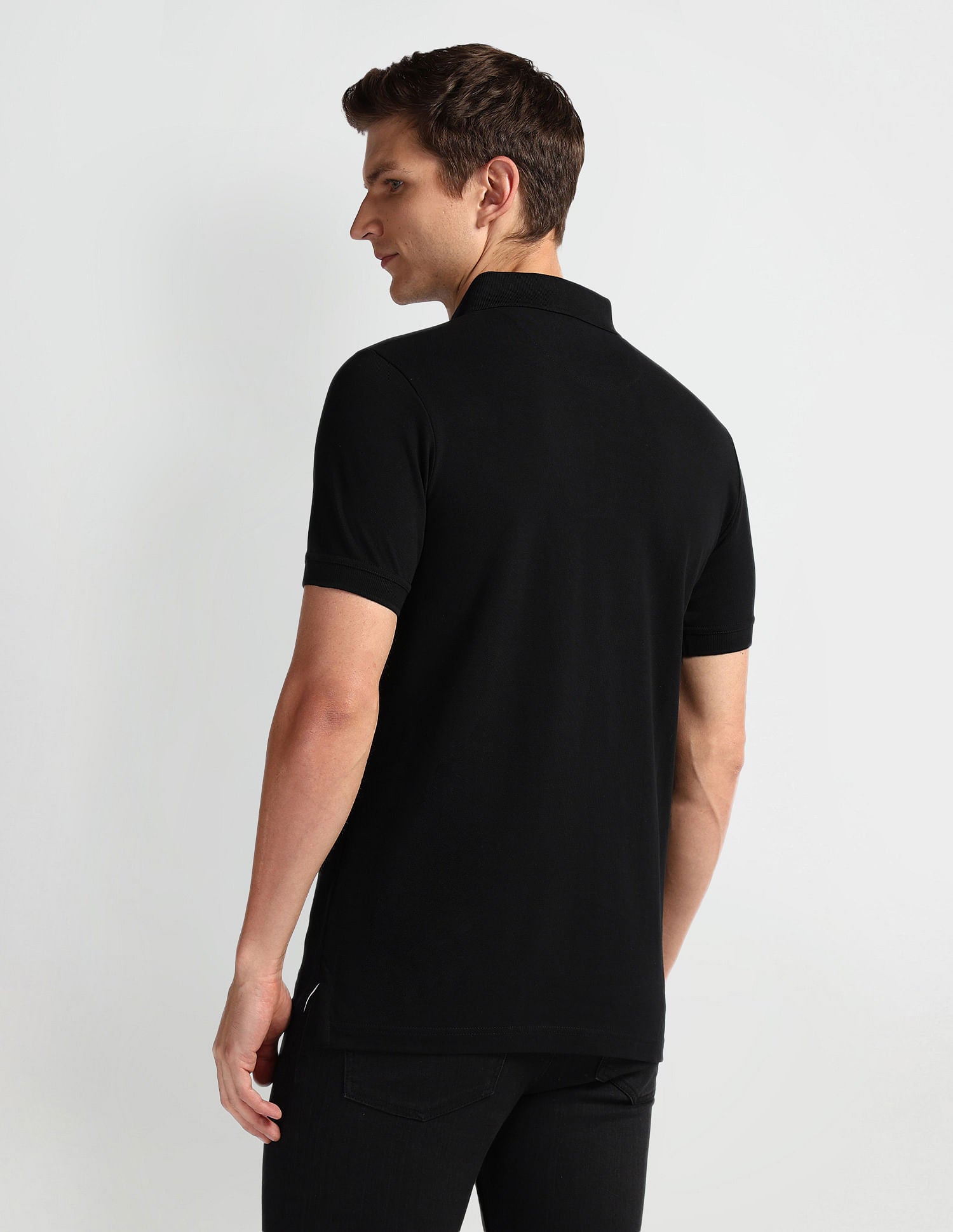 Graphic Print Muscle Fit Polo Shirt Black - U.S. POLO ASSN. | Large