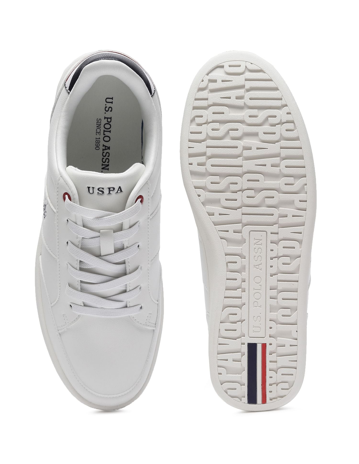 Solid Panelled Ulrin Sneakers Off White - U.S. Polo Assn. India | Large