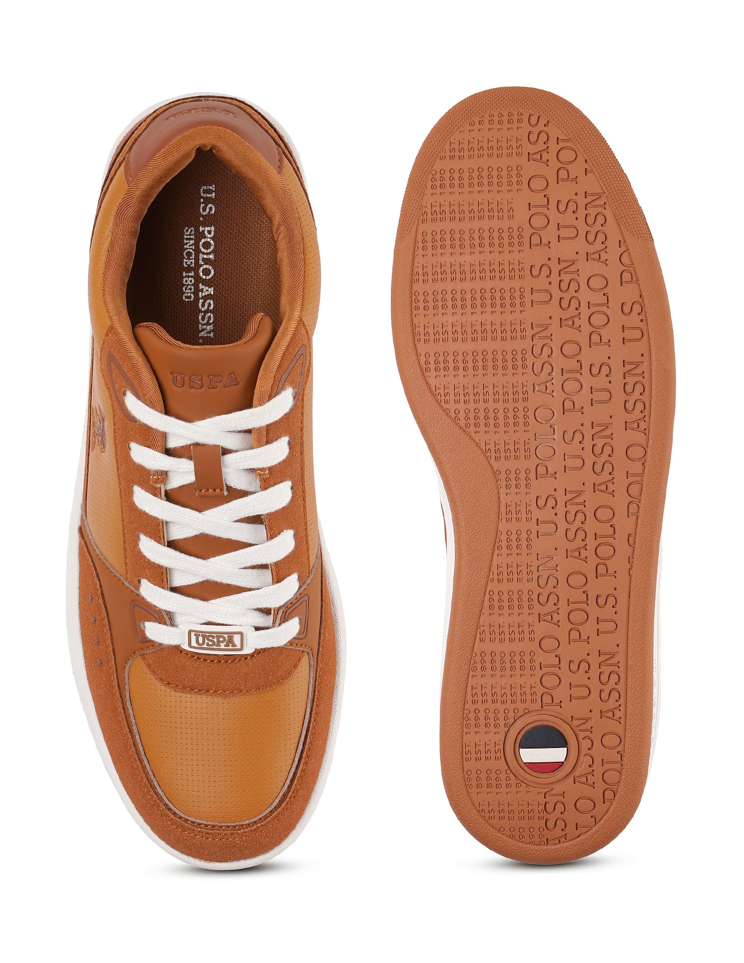 Men Landwin Tan Retro Court Sneakers Tan - U.S. POLO ASSN. | Large