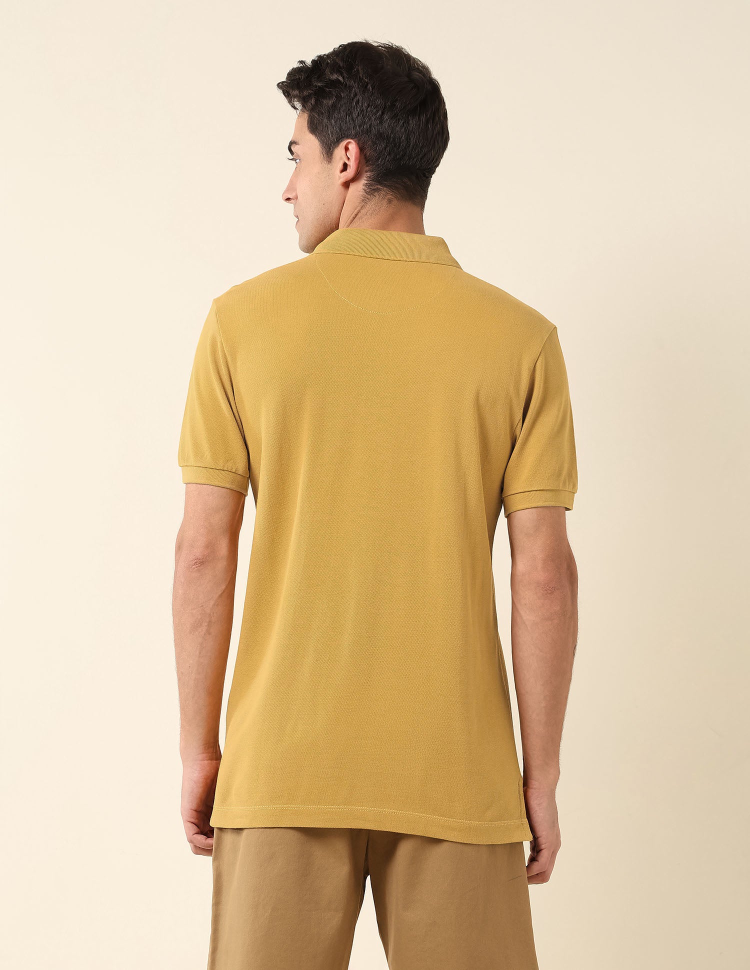 Slim Fit Pure Cotton Polo Shirt Mustard - U.S. Polo Assn. India | Large