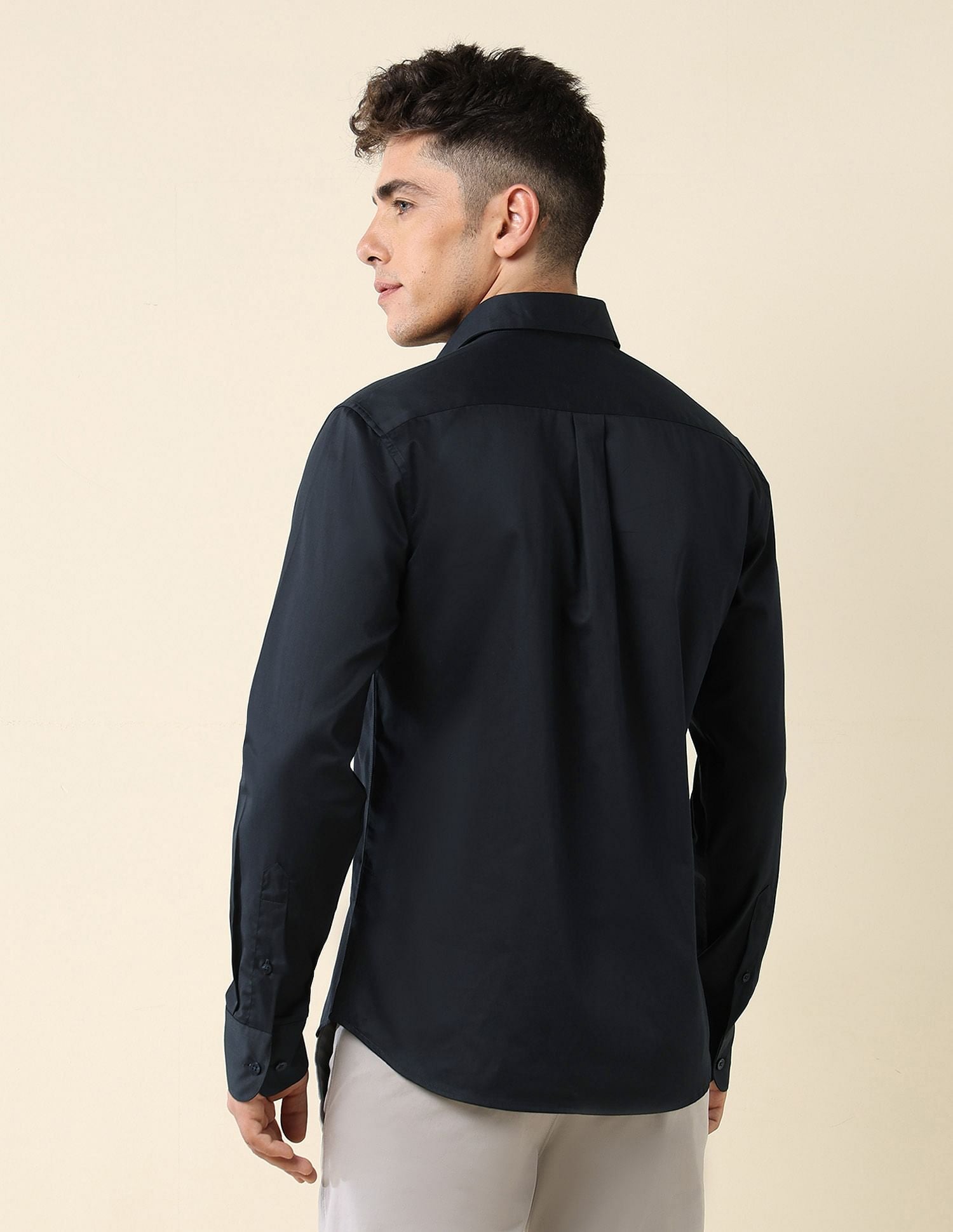 Tailored Fit Satin Shirt Navy - U.S. Polo Assn. India | Large