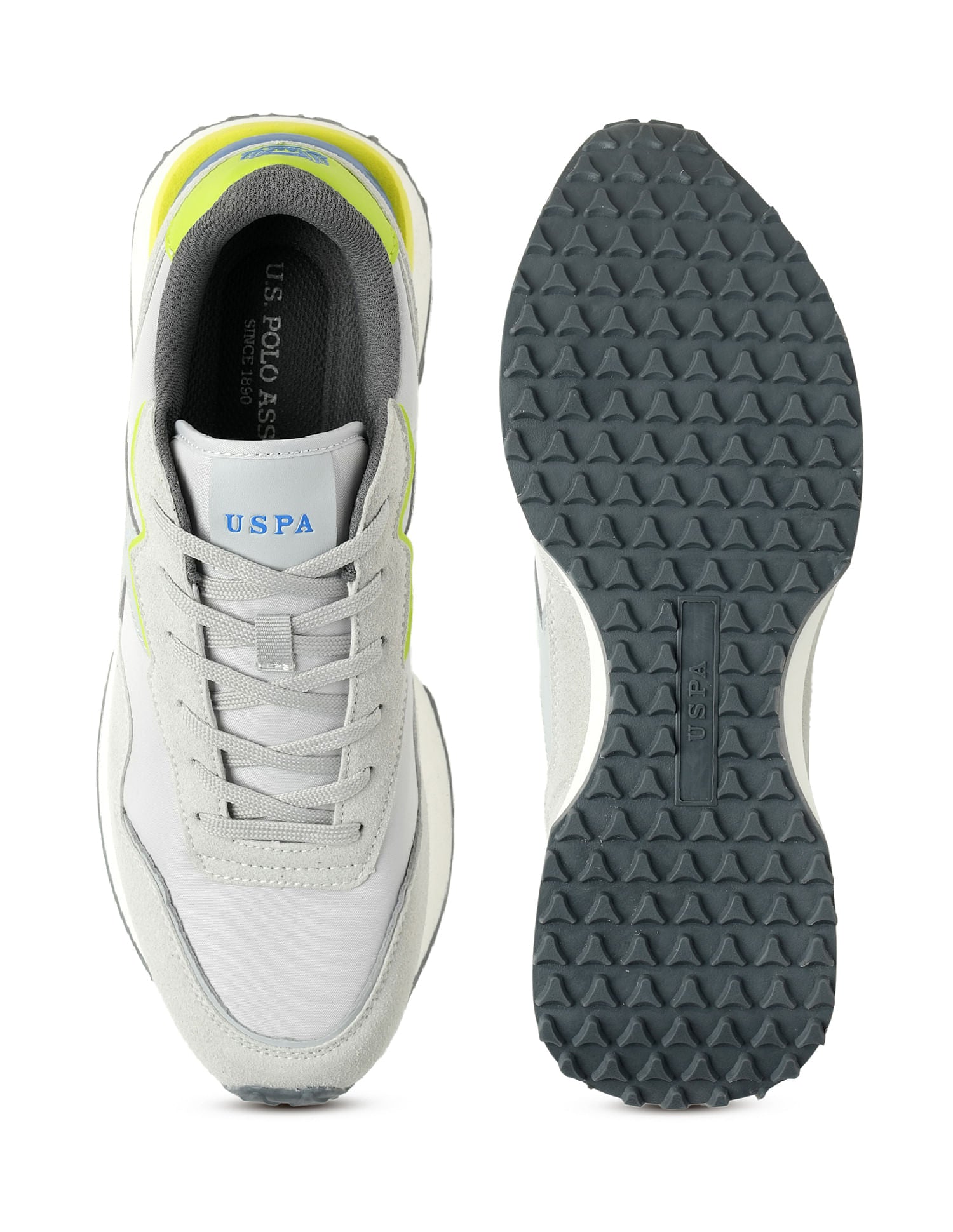Men Wren Grey Retro Joggers Sneakers Grey - U.S. Polo Assn. India | Large