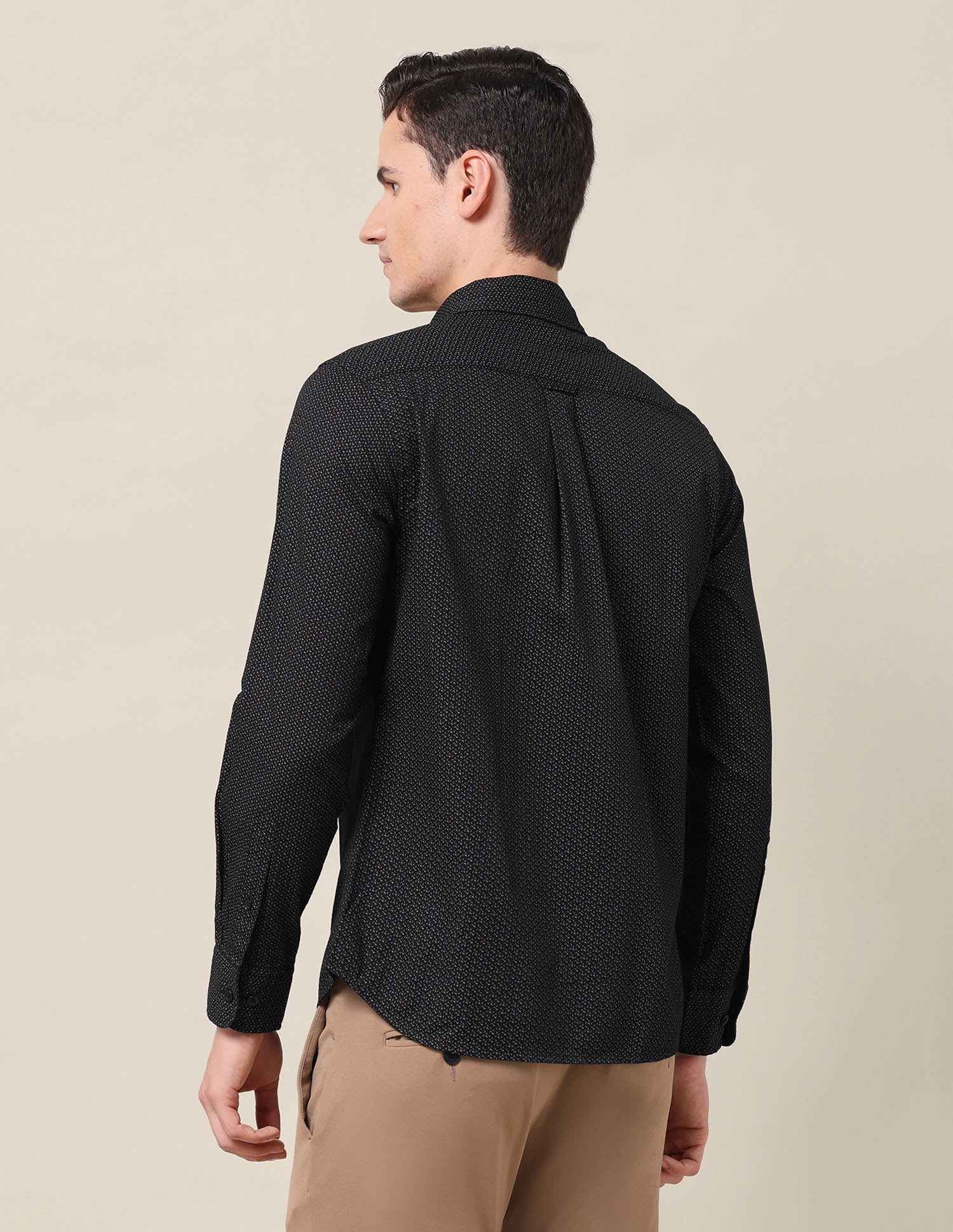 All-Over Printed Tailored Fit Shirt Black - U.S. Polo Assn. India | Large