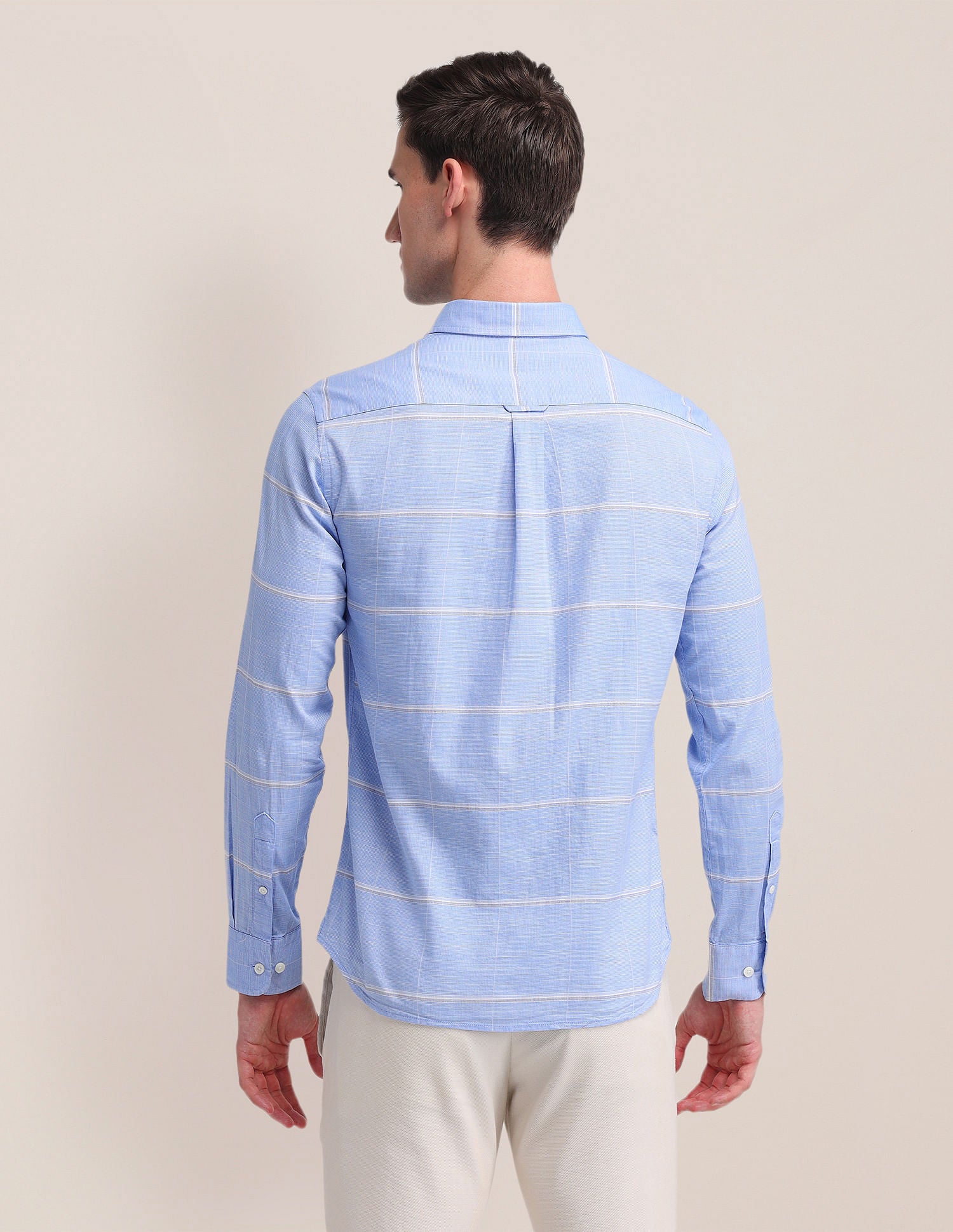 Dobby Weave Horizontal Striped Shirt Blue - U.S. Polo Assn. India | Large