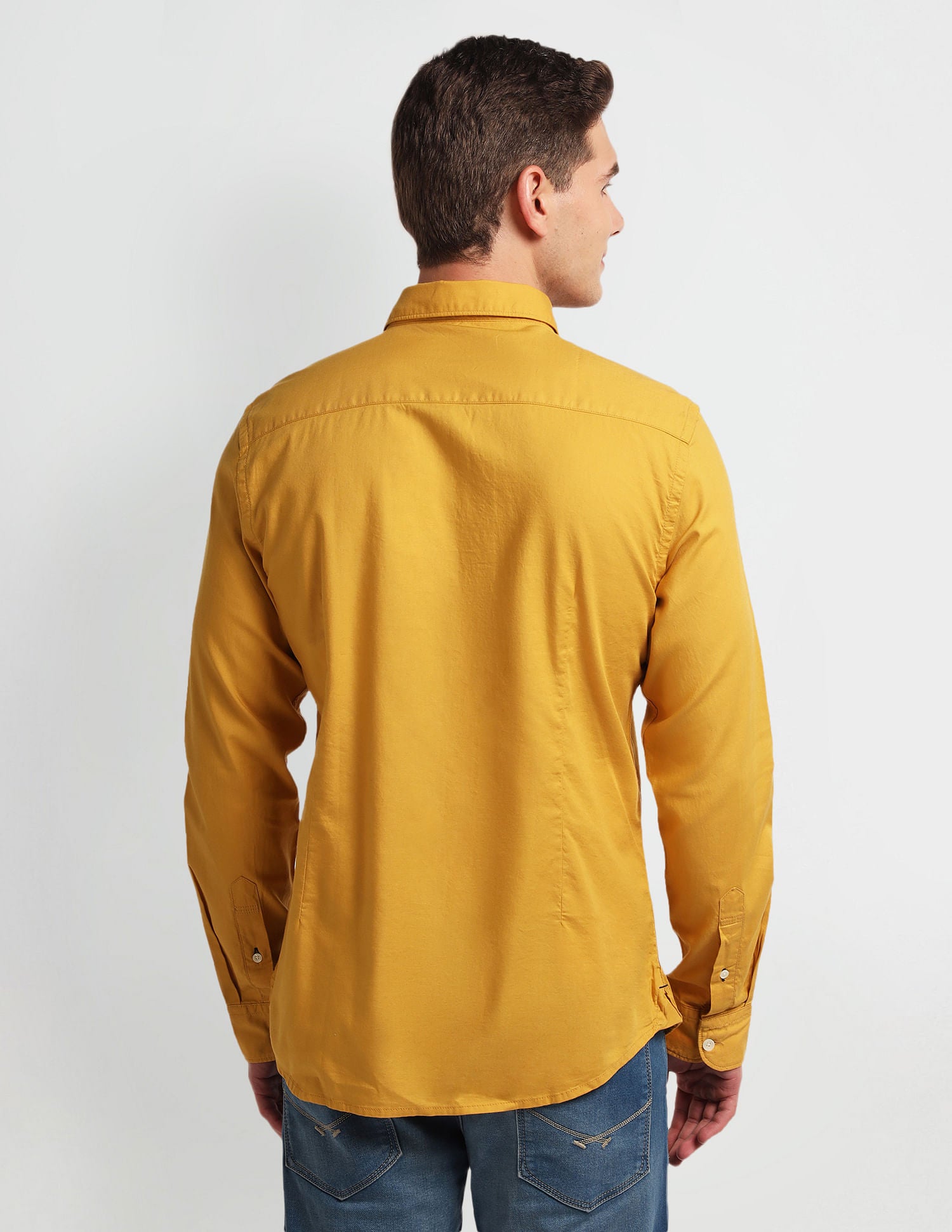 Twill Slim Fit Shirt Mustard - U.S. Polo Assn. India | Large