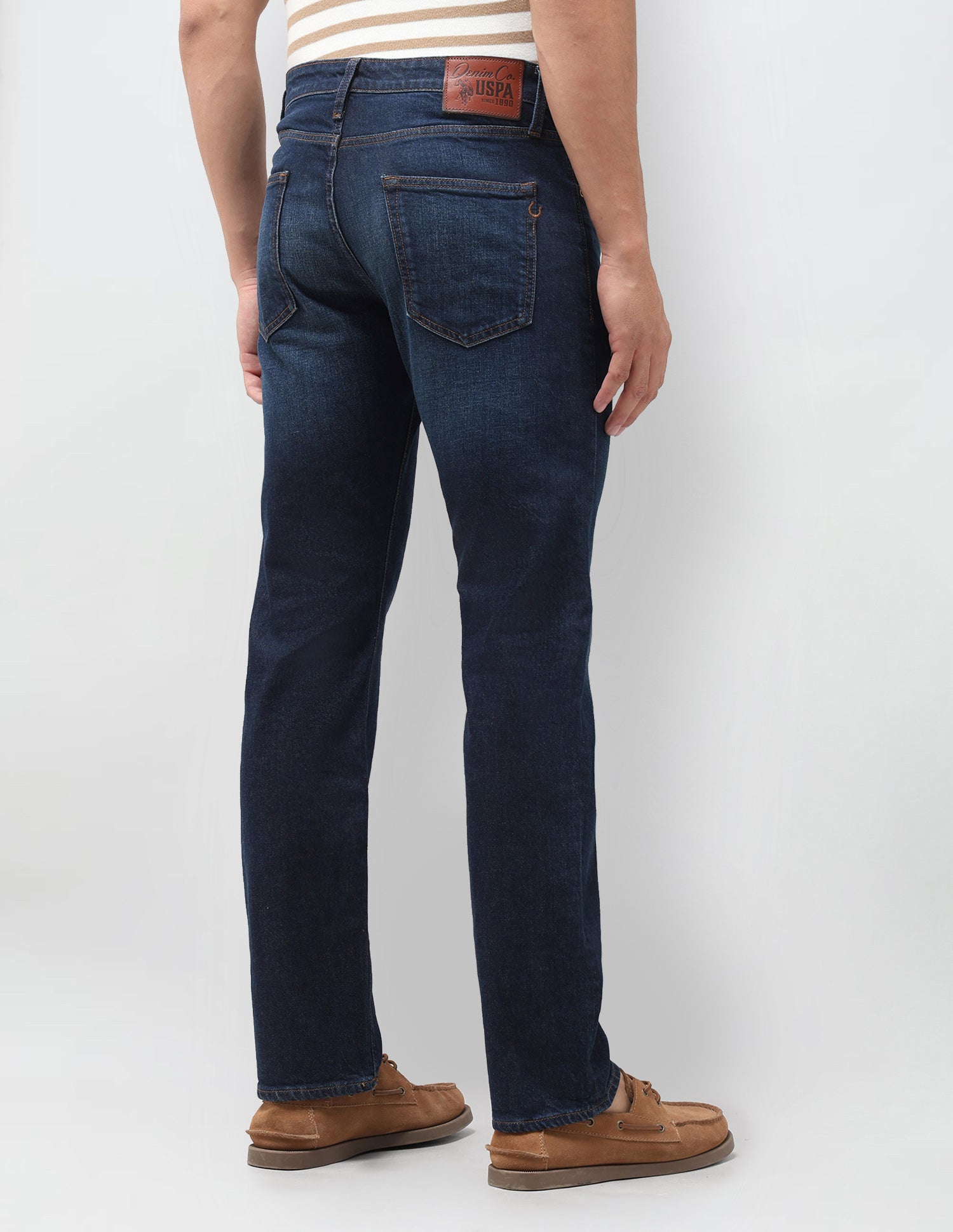 Harold Slim Straight Fit Blue Jeans Mid Blue - U.S. Polo Assn. India | Large