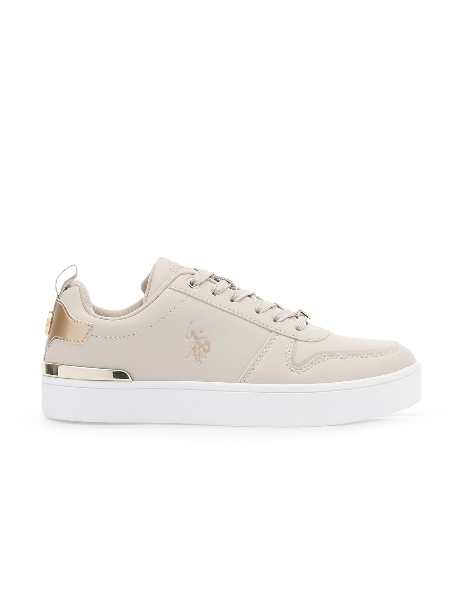 Round Toe Logo Aya 2.0 Sneakers Beige - U.S. Polo Assn. India | Large