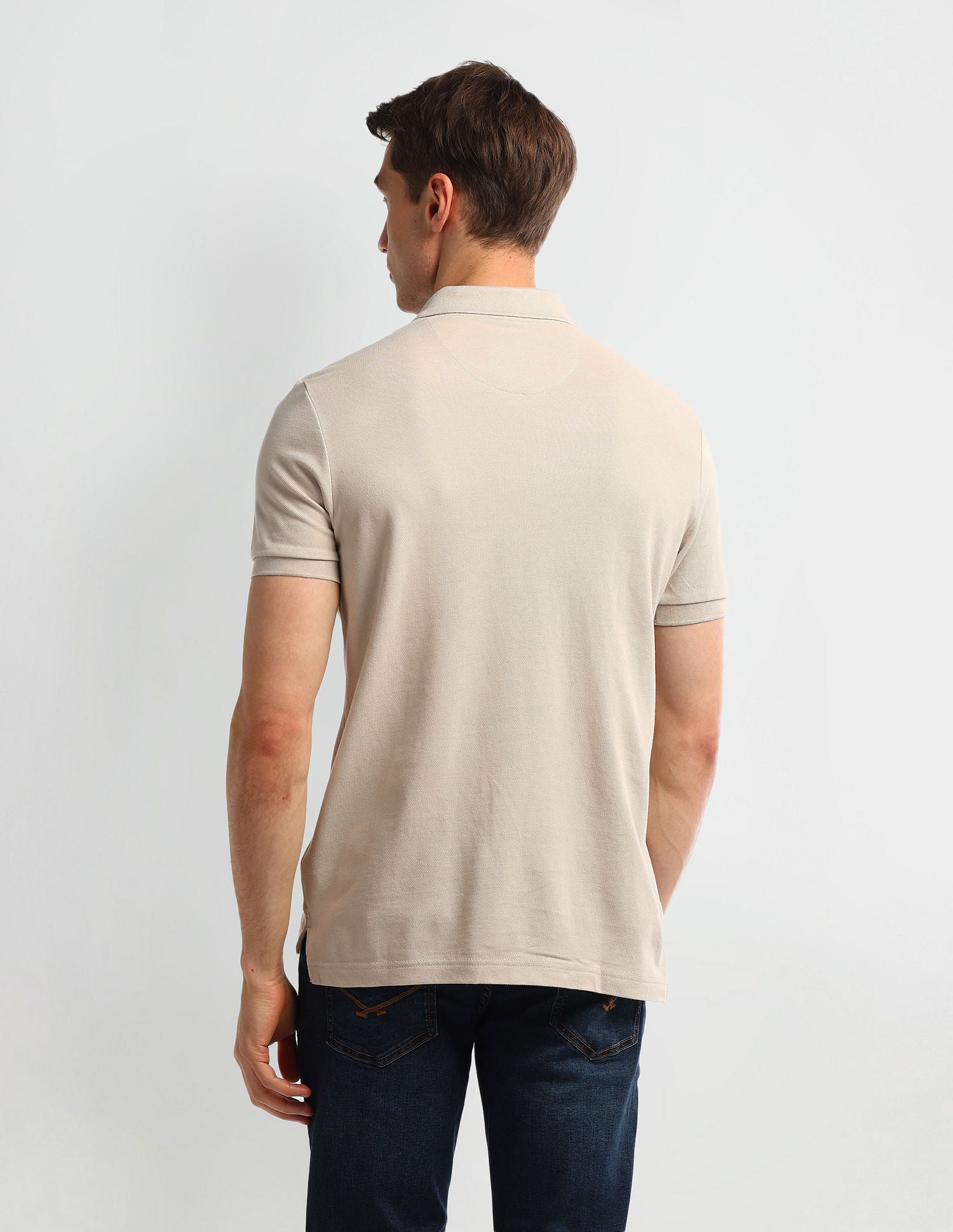 Muscle Fit Graphic Polo Shirt Beige - U.S. Polo Assn. India | Large