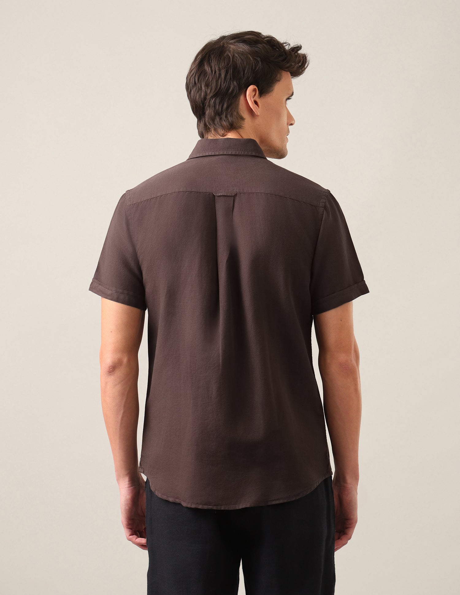 Solid Regular Fit Shirt Brown - U.S. Polo Assn. India | Large