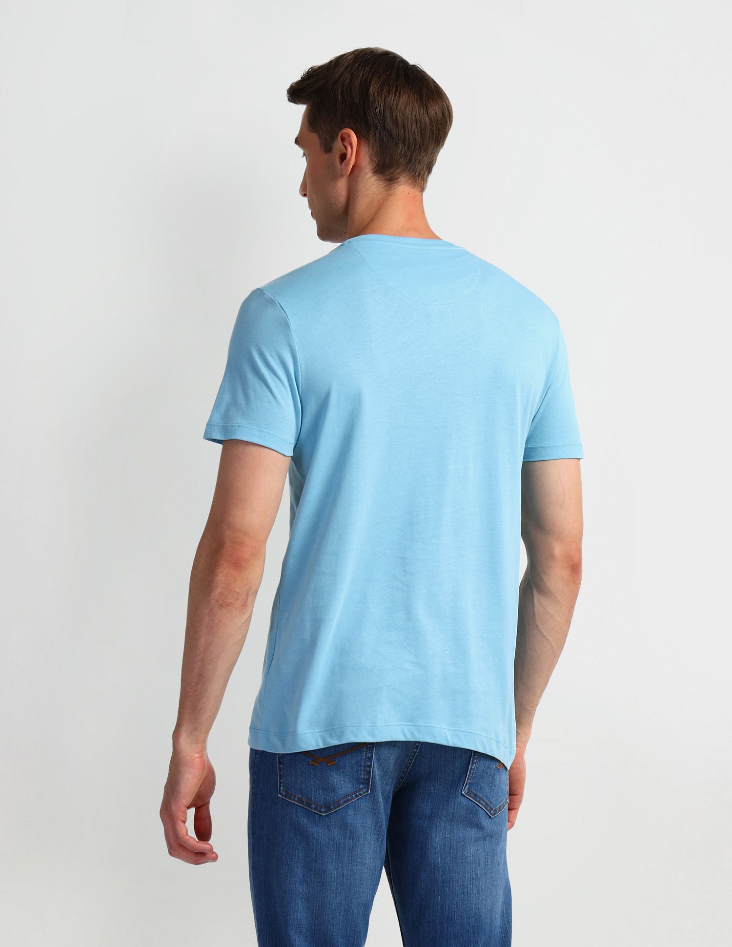 Muscle Fit Typography T-Shirt Light-Blue - U.S. Polo Assn. India | Large