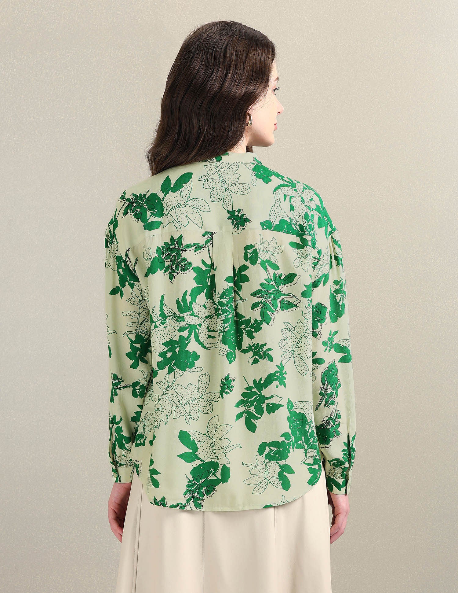Viscose Floral Top Green and White - U.S. Polo Assn. India | Large