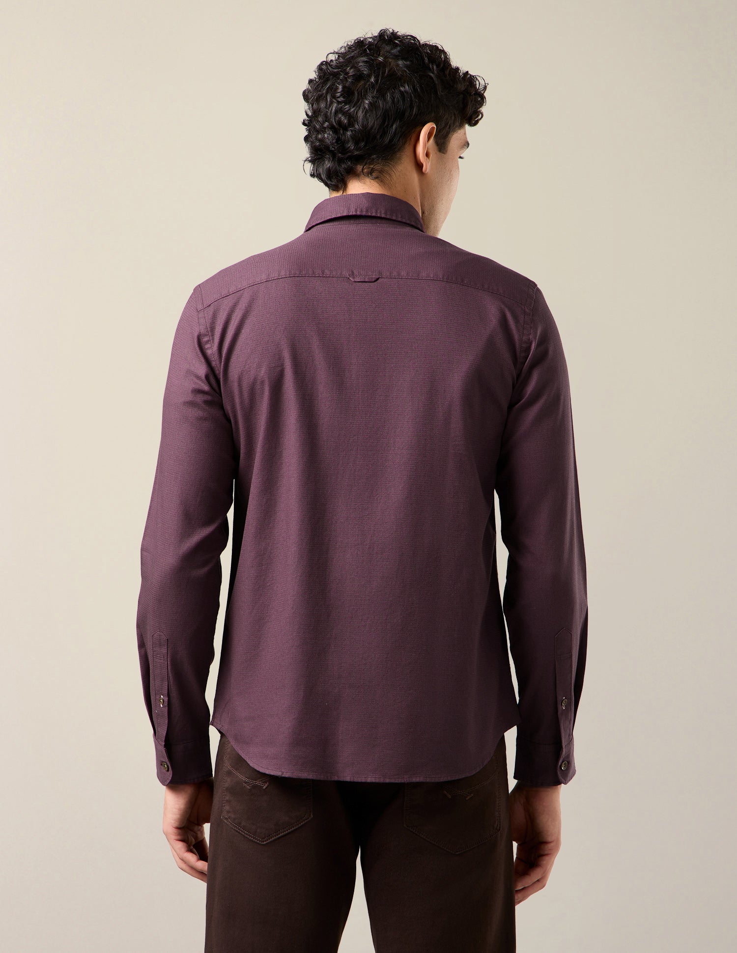 Solid Regular Fit Shirt Wine - U.S. Polo Assn. India | Large