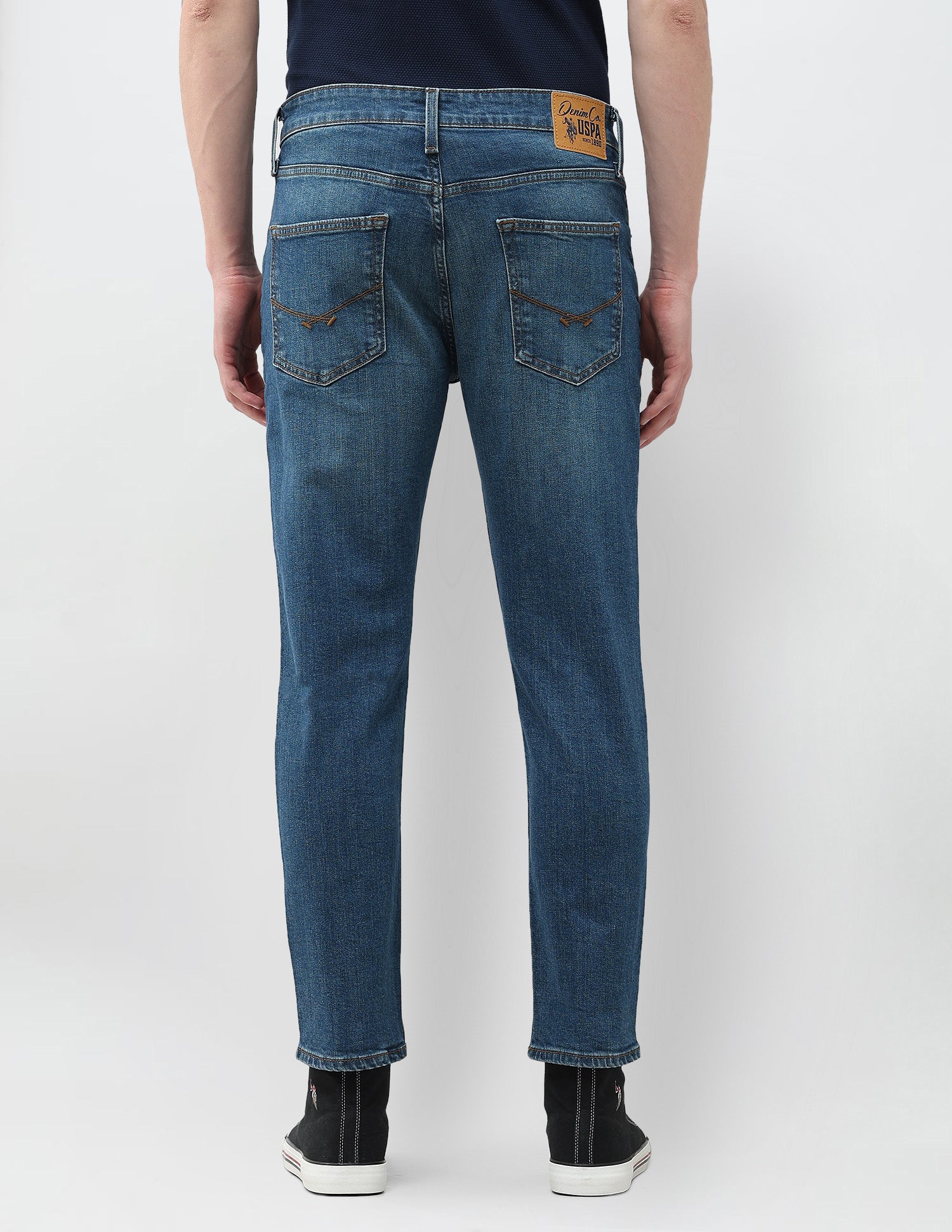 Cole Comfort Cropped Fit Blue Jeans Light Blue - U.S. Polo Assn. India | Large