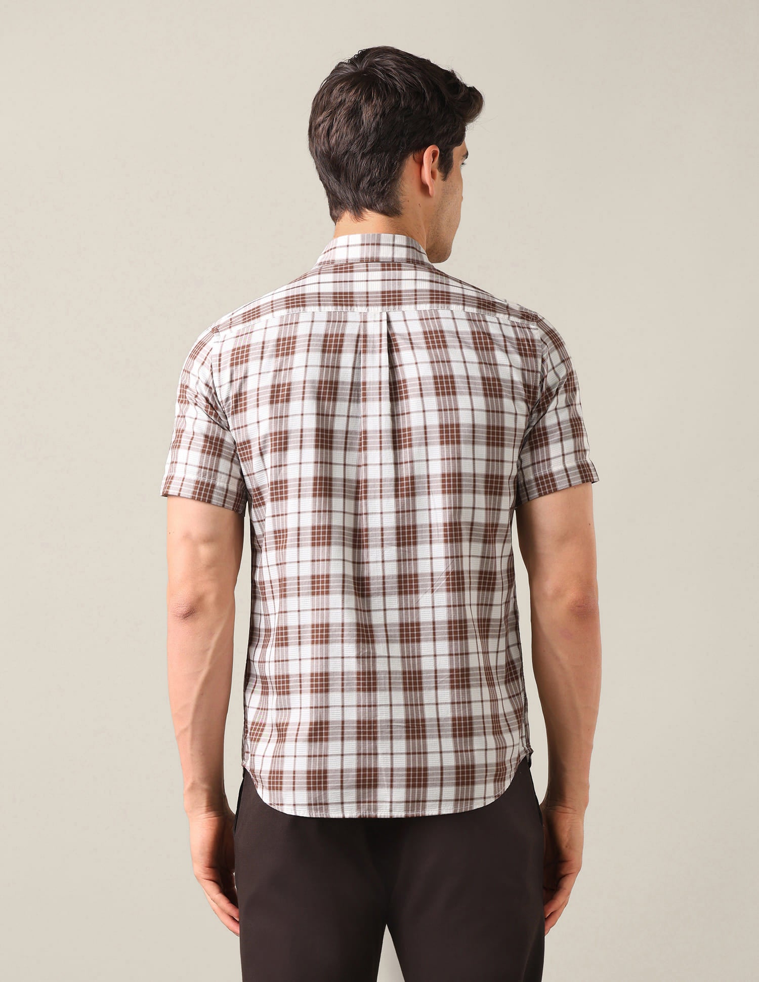 Tailored Fit Twill Shirt Brown - U.S. Polo Assn. India | Large